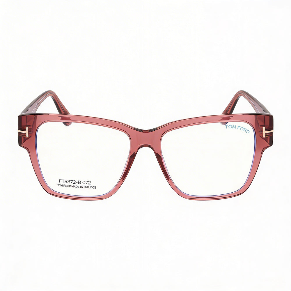 Tom Ford Ft5745-b Gafas Cuadradas de Plástico Transparente Rosa Antiguo con Bloqueo de Luz Azul para Mujer 54mm