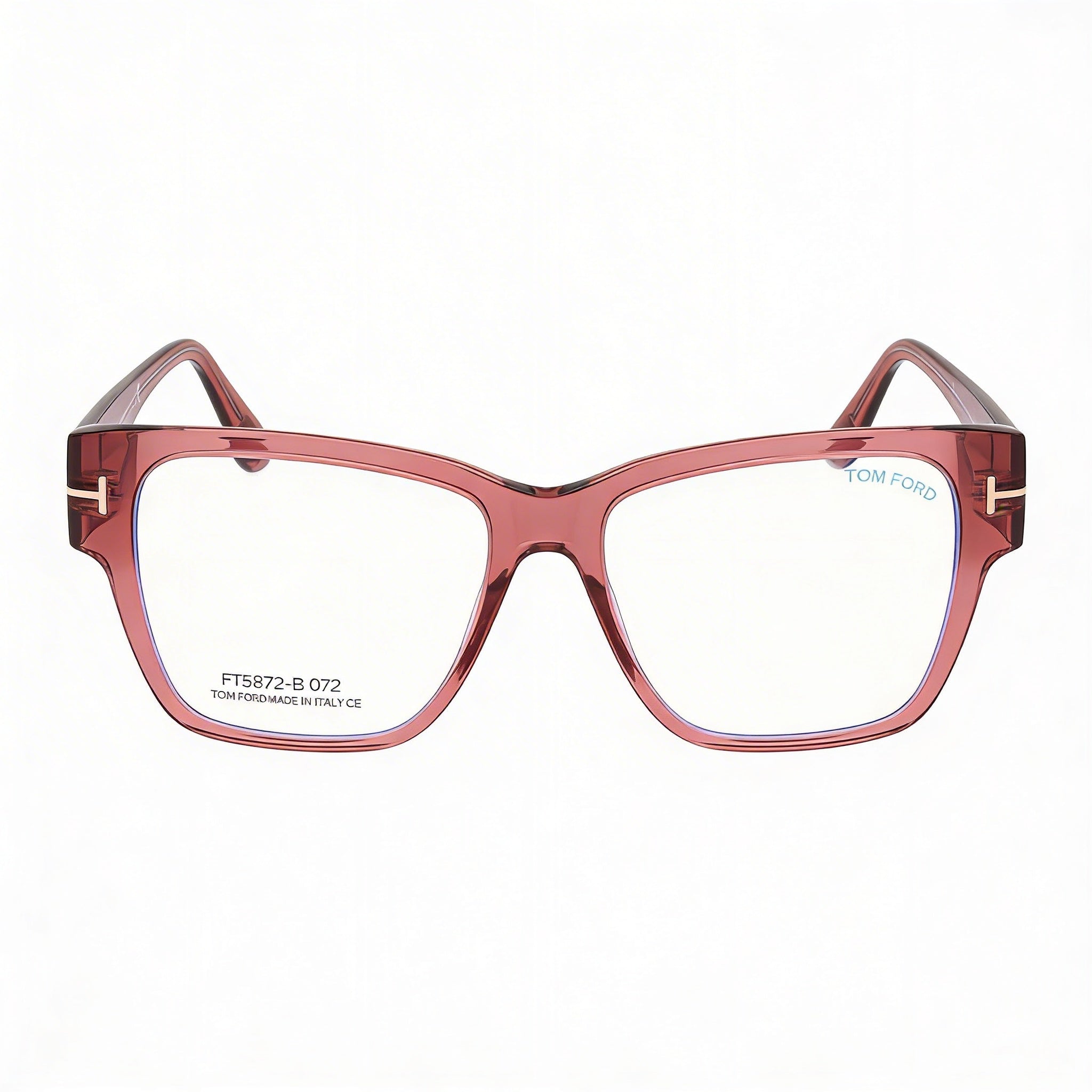 Tom Ford Ft5745-b Gafas Cuadradas de Plástico Transparente Rosa Antiguo con Bloqueo de Luz Azul para Mujer 54mm, Photo 2