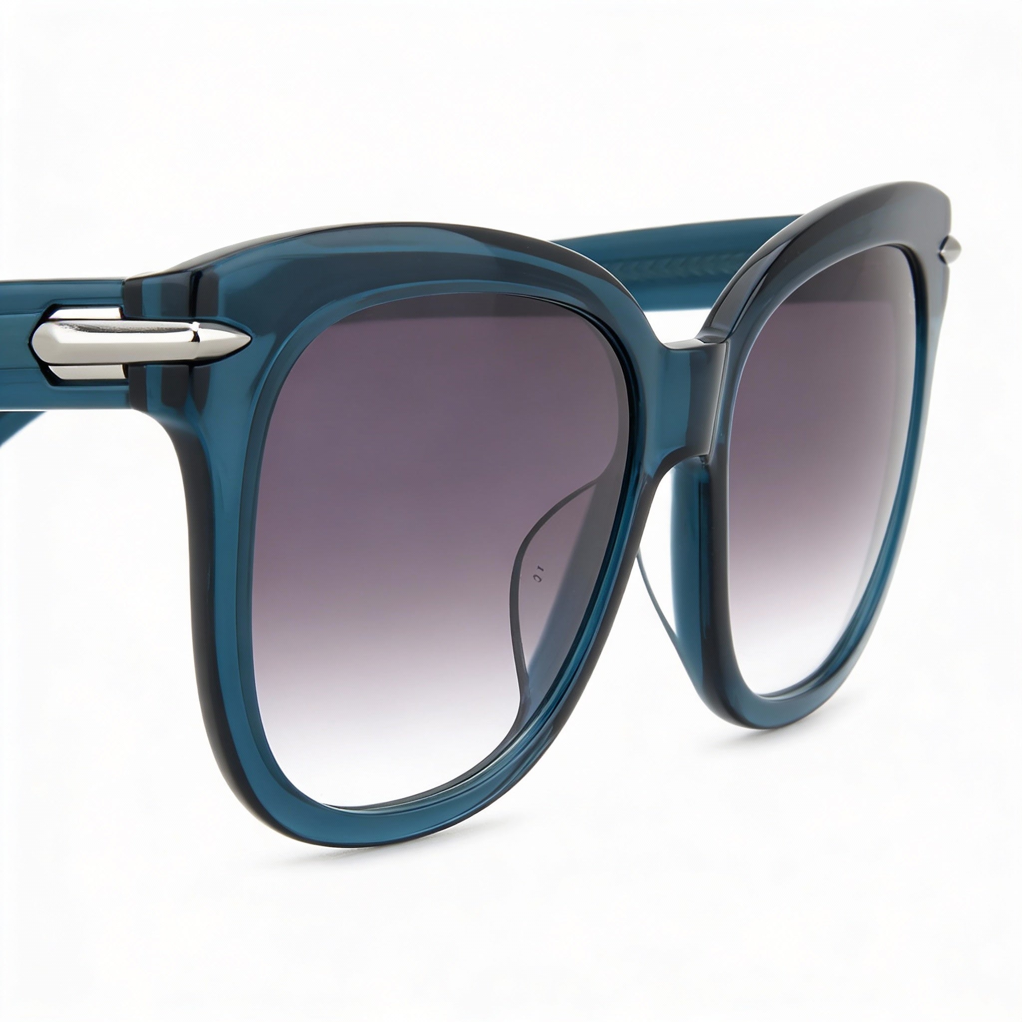 Gafas de sol informales para mujer Rag & Bone, montura de acetato verde, lentes de doble tono grises, dimensiones 55-18-145 mm, Photo 3