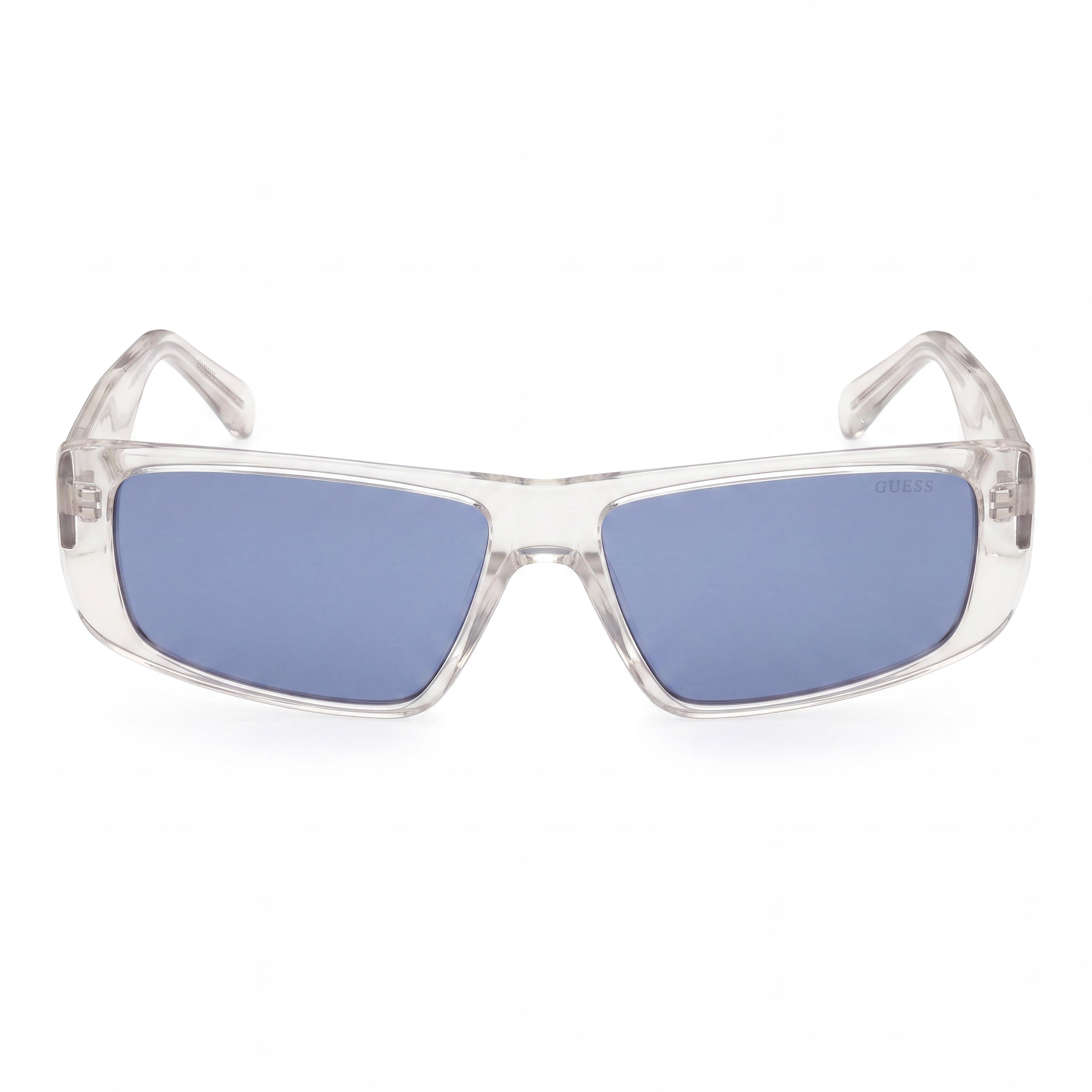 GUESS Gu823126v58 Unisex Rectangular Style Crystal Plastic Frame Blue Lens UV Protected Sunglasses 58mm, Photo 2