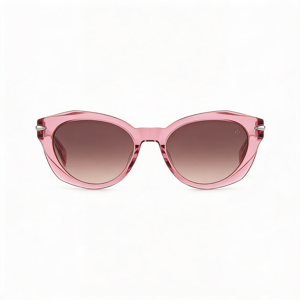 Gafas de sol informales Rag & Bone para mujer con montura de acetato rosa y lentes marrones 53-19-140