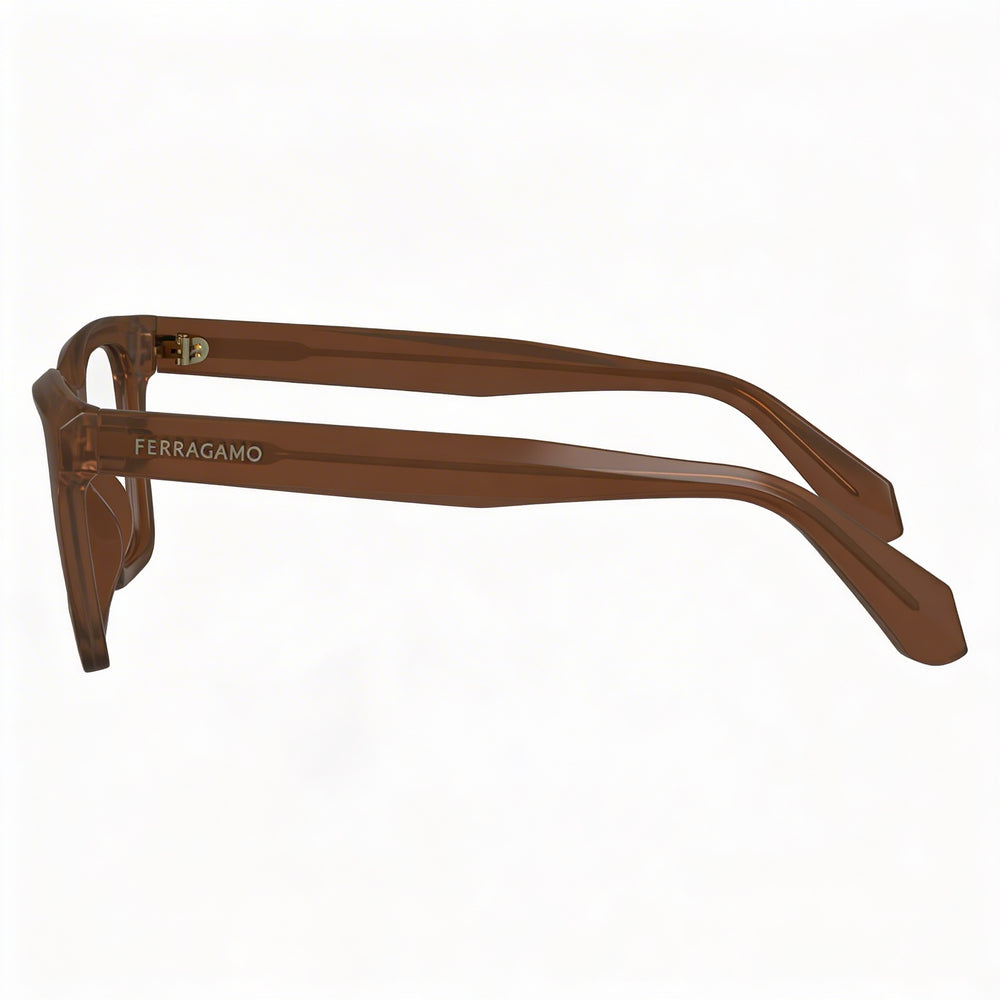 Salvatore Ferragamo Men's SF2986 Acetate Transparent Brown Eyeglasses with Polycarbonate Lenses 53mm