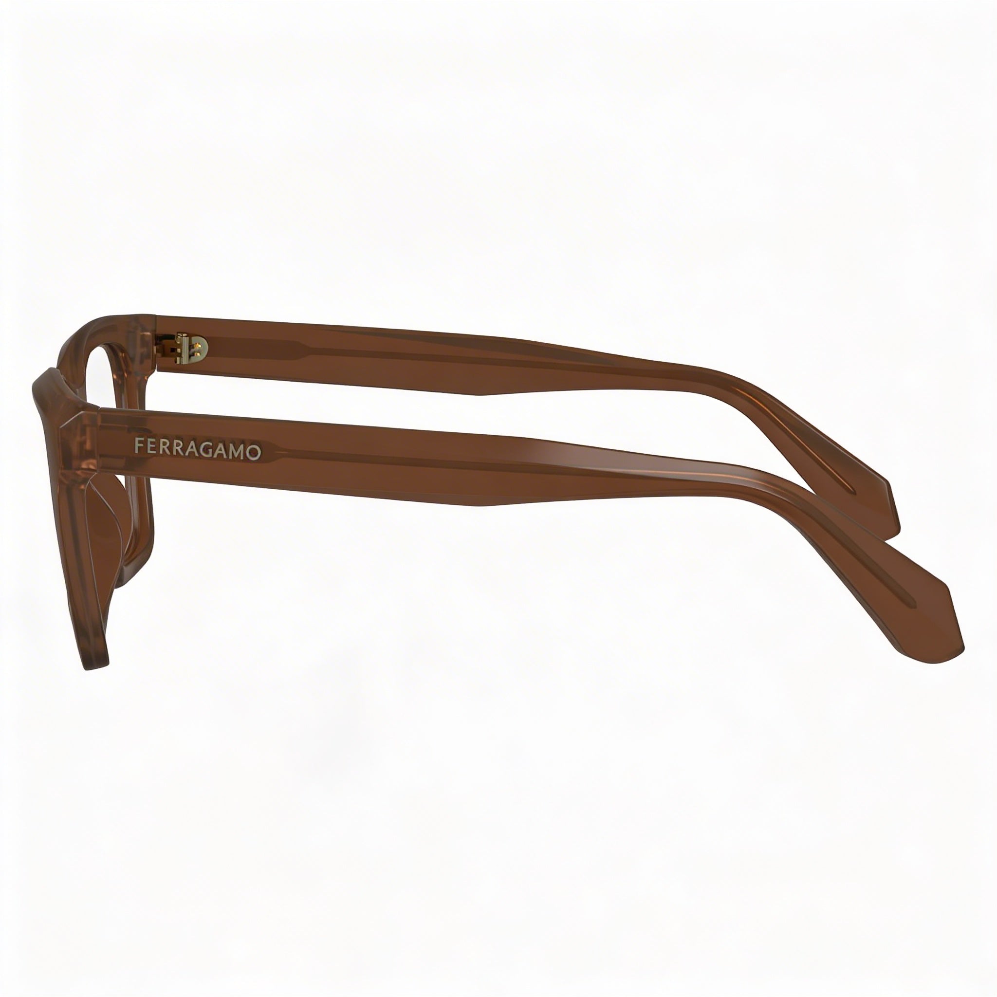 Salvatore Ferragamo Gafas de Hombre SF2986 de Acetato Transparente Marrón con Lentes de Policarbonato 53mm, Photo 3