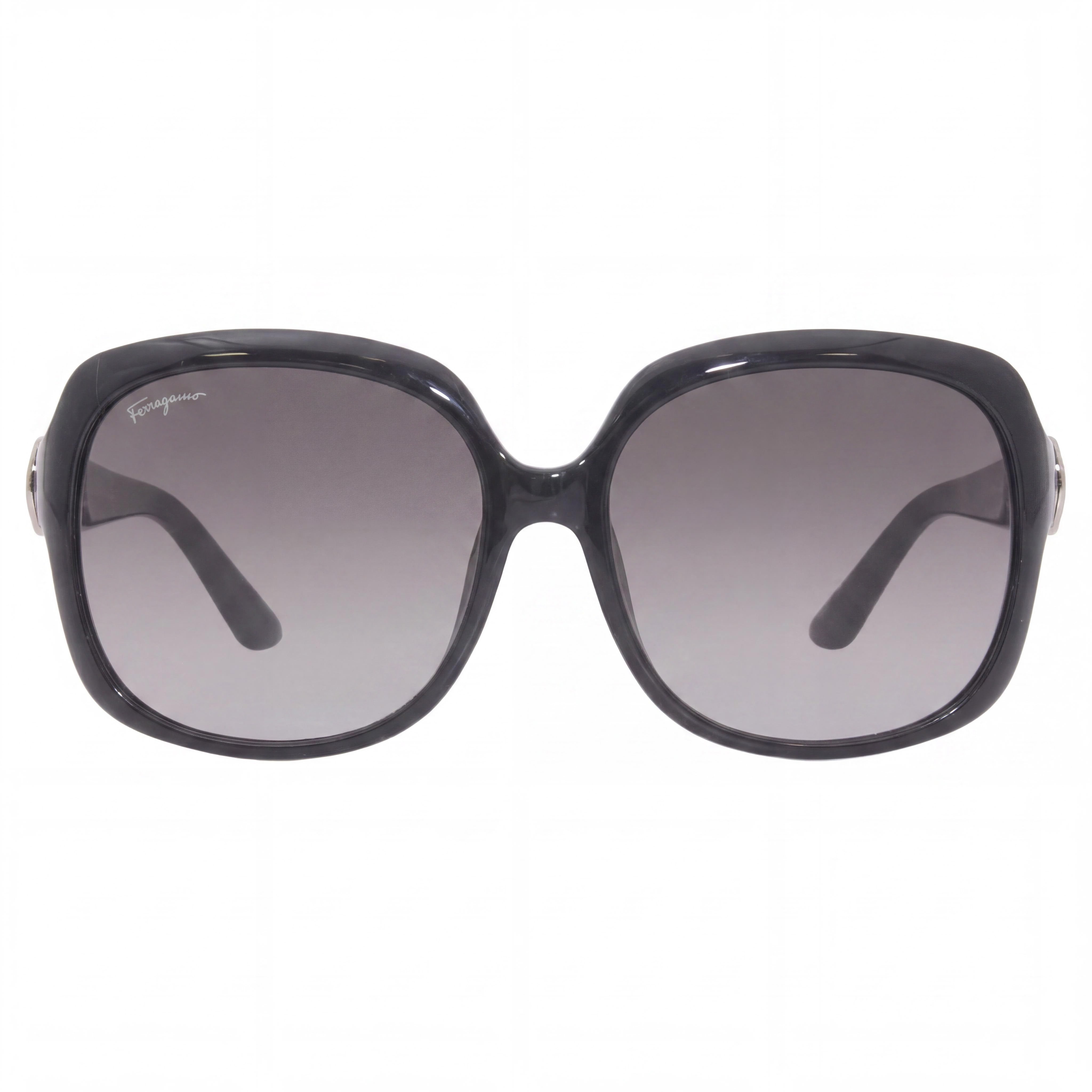Salvatore Ferragamo Classic Women's Black Plastic Sunglasses, Grey Gradient Lenses, UV Protection, 59mm, Photo 2