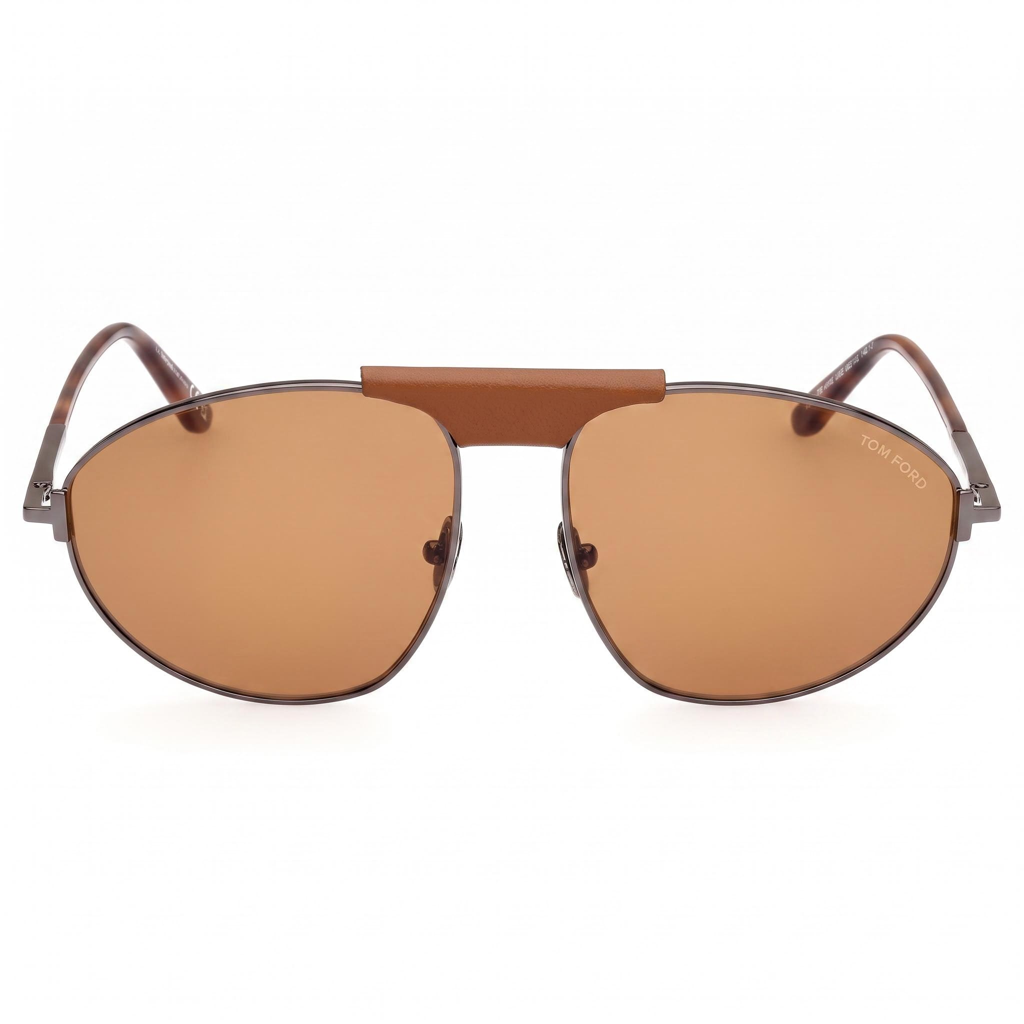 Tom Ford Ken Ft 1095 Men's Metal Sunglasses, Brown Shiny Ruthenium Frame, Brown Lenses, Size 60-16-140, Photo 2