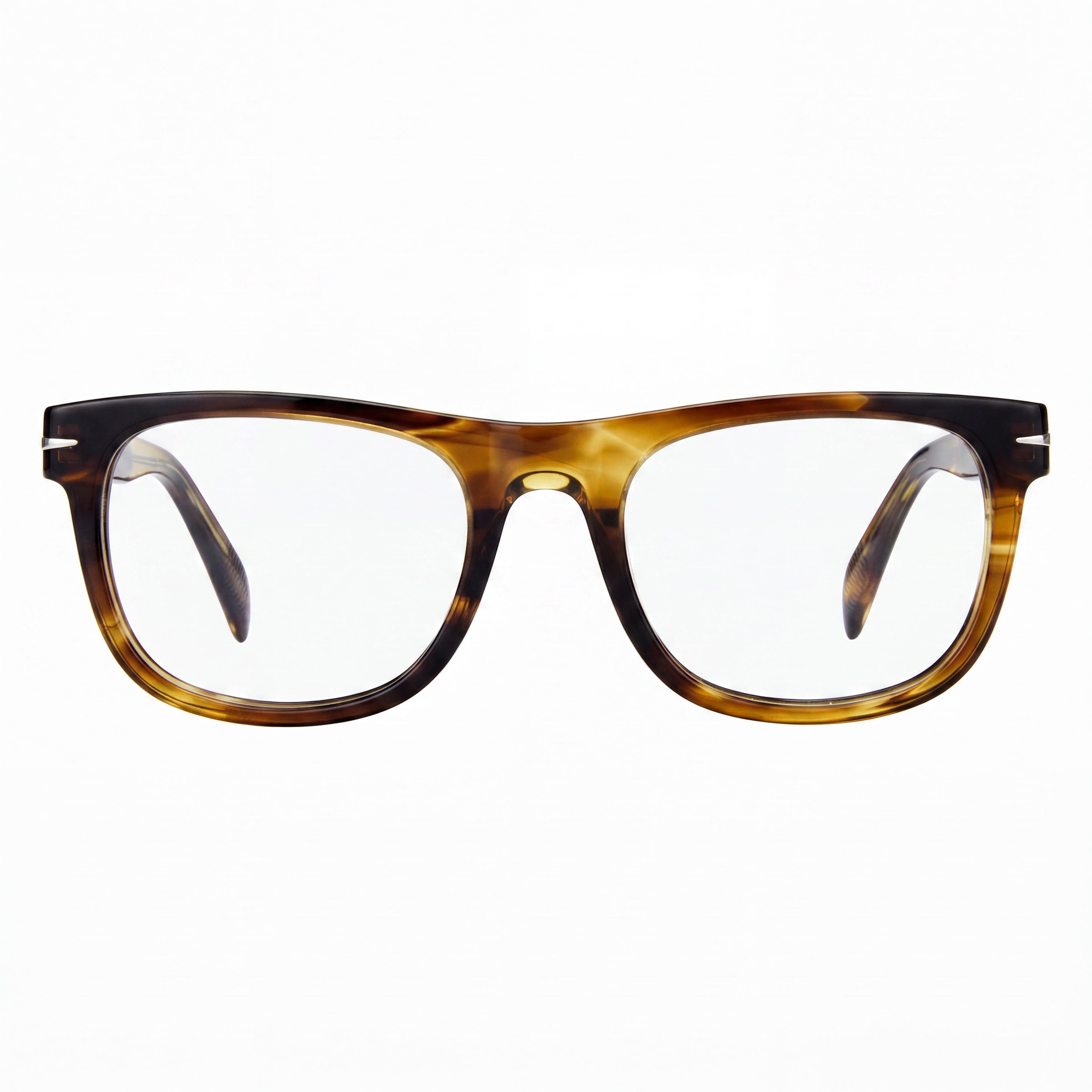 David Beckham Db 7085 Men's Striped Olive Acetate Eyeglasses with Clear Demo Lenses, Prescription Ready 52mm, Photo 2