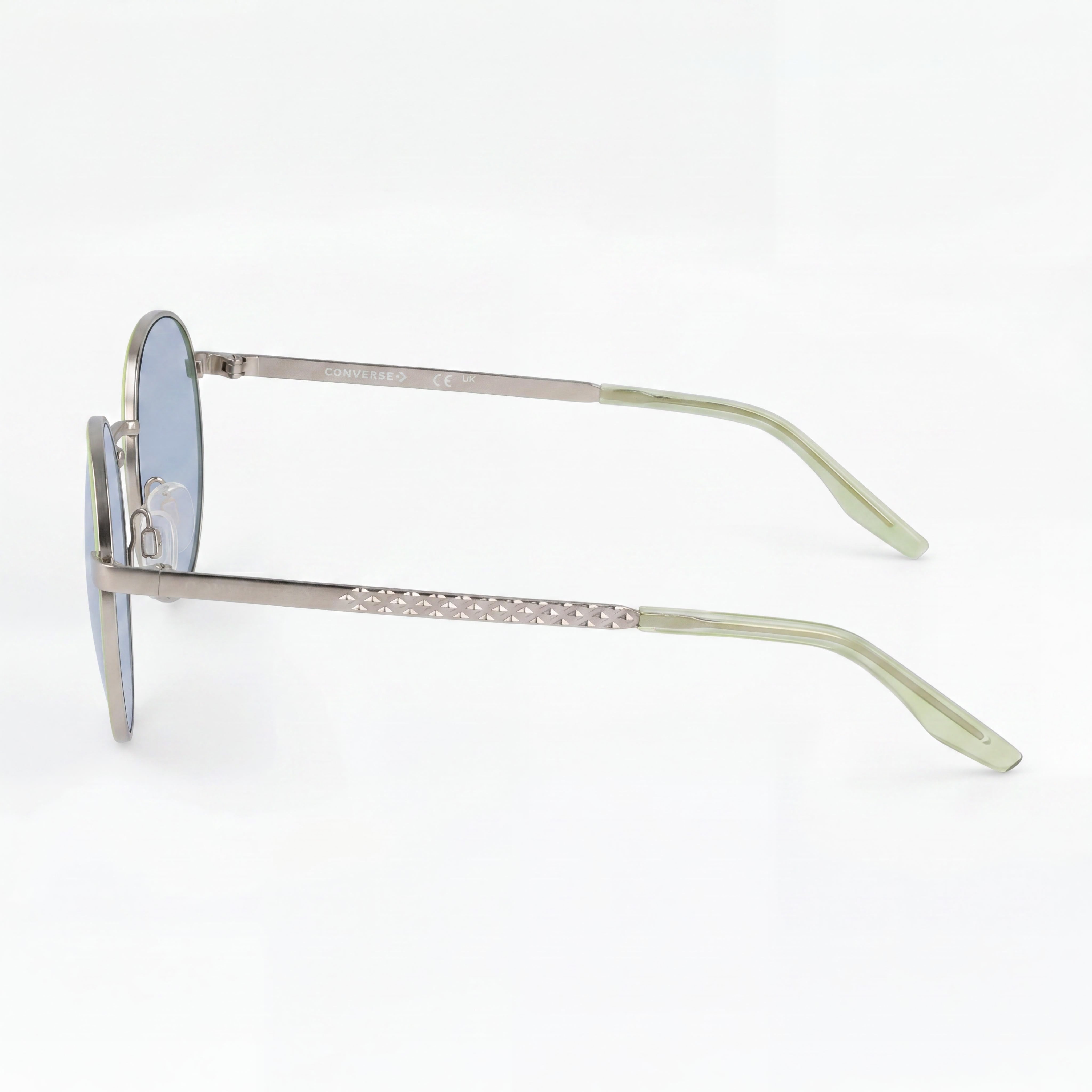 Converse CV107S FOXING II Gafas de Sol de Acetato Estilo Clásico para Mujer Plata Satinado Verde Vitalidad 51mm, Photo 3