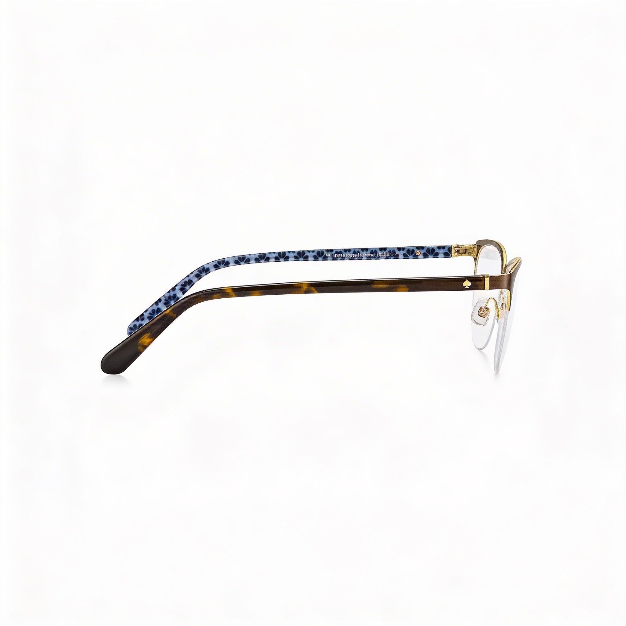 Gafas de sol Kate Spade New York para mujer, rectangulares, de media montura, de acero inoxidable y acetato, color marrón, con lentes de 50 mm de ancho., Photo 3
