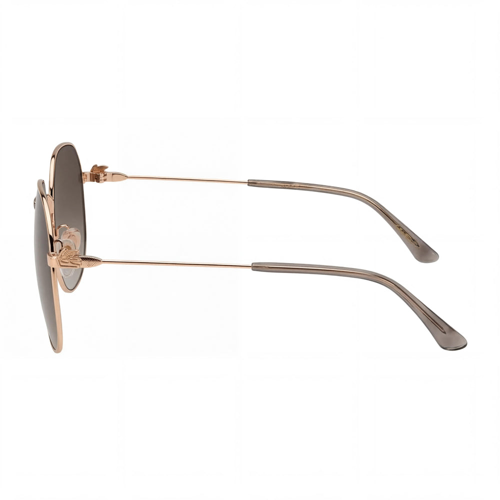 Gafas de sol Etro minimalistas para mujer con montura metálica Oro Cobre Lente burdeos naranja Ancho 60 mm