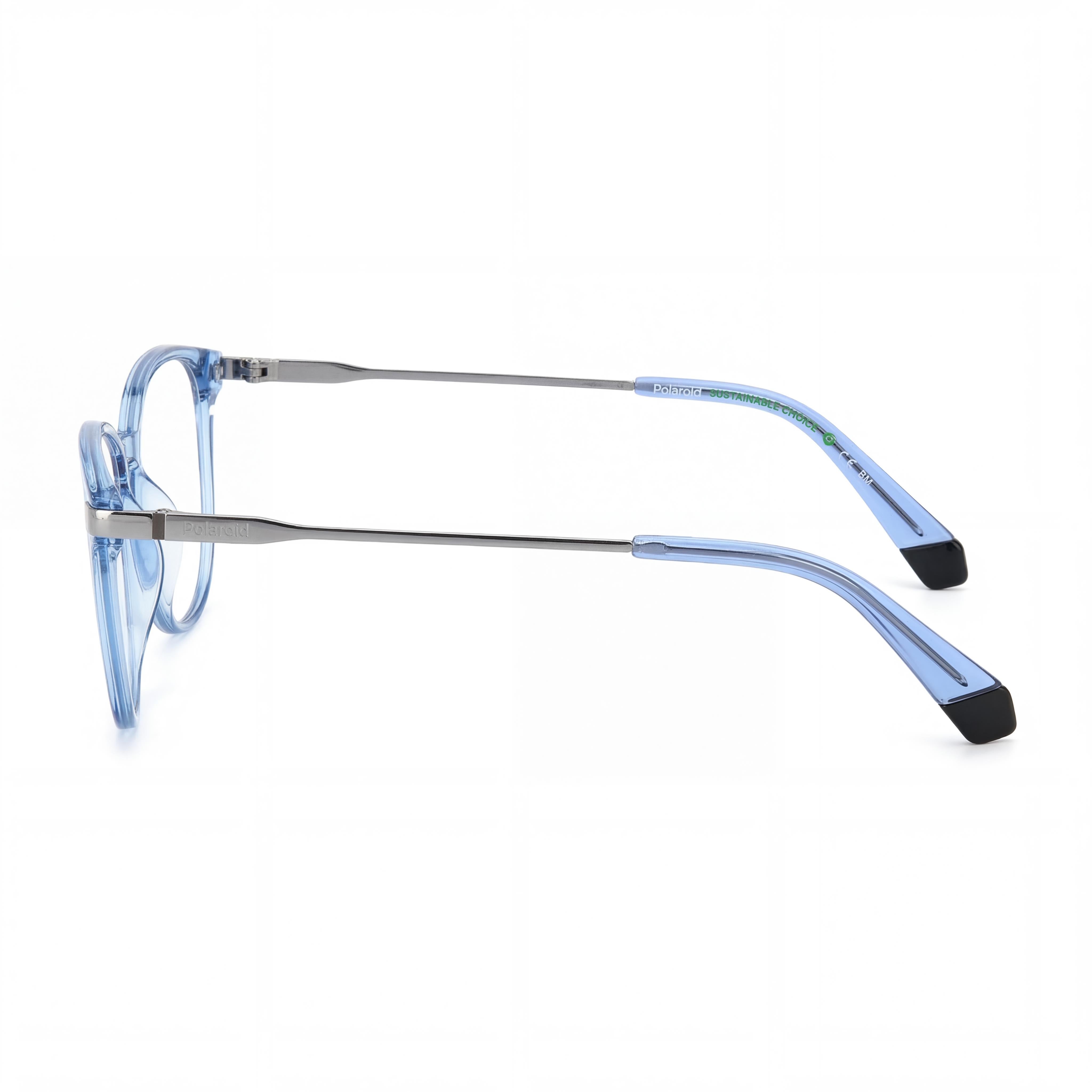 Gafas de sol Polaroid modernas para mujer con montura de acetato azul y lentes con protección UV no polarizadas de 52 mm, Photo 3
