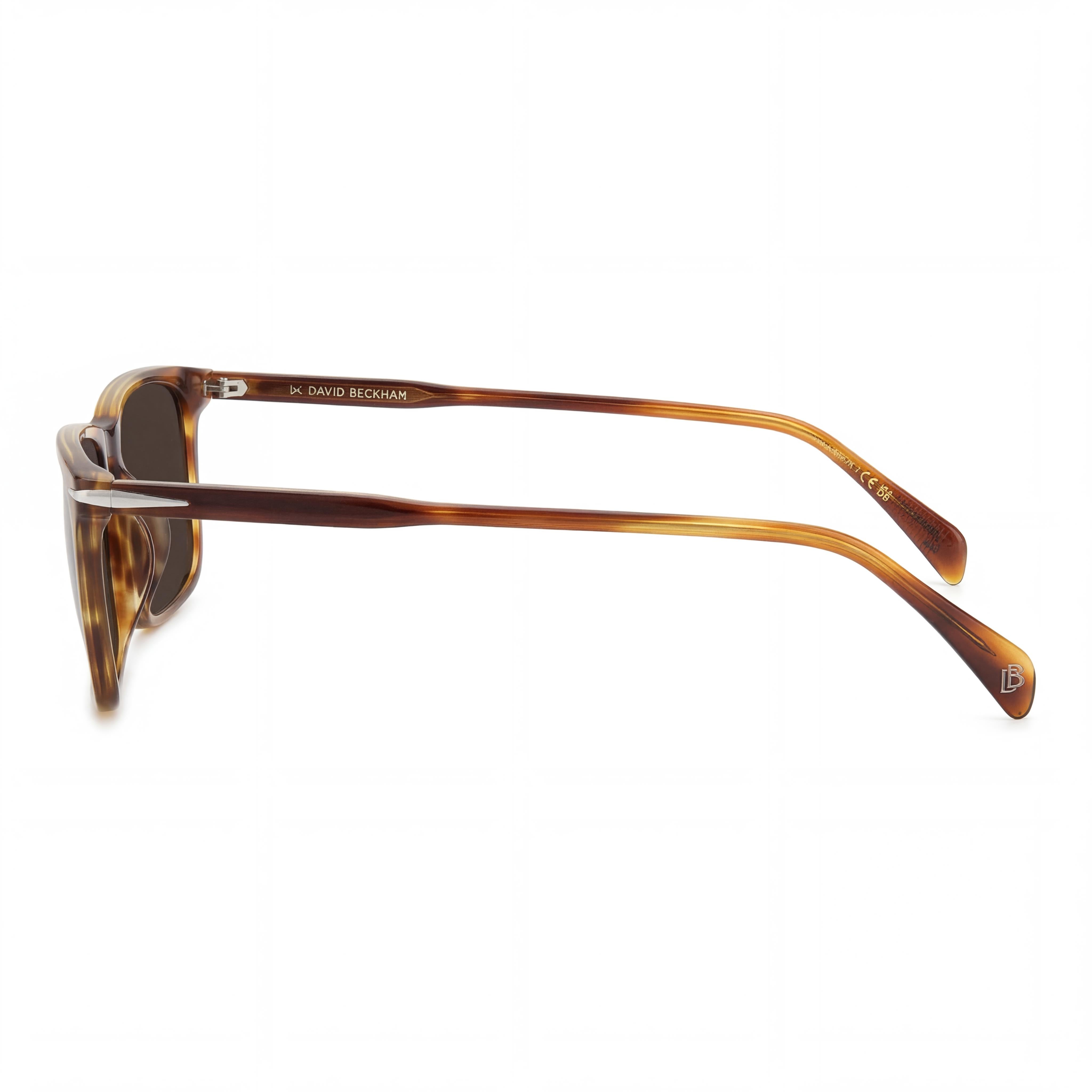 Beckham Classic Women's Sunglasses, Brown Horn Plastic Frame, Polycarbonate Lenses, 58mm Lens Width, Photo 3