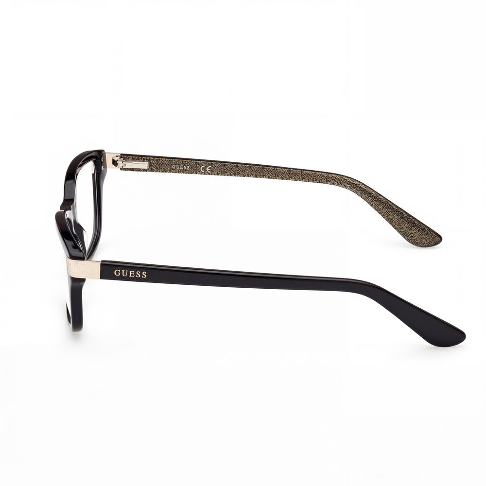GUESS GU2956 Gafas de Mujer Modernas de Montura Completa Rectangulares en Policarbonato Negro Brillante Lentes de Demostración 54mm