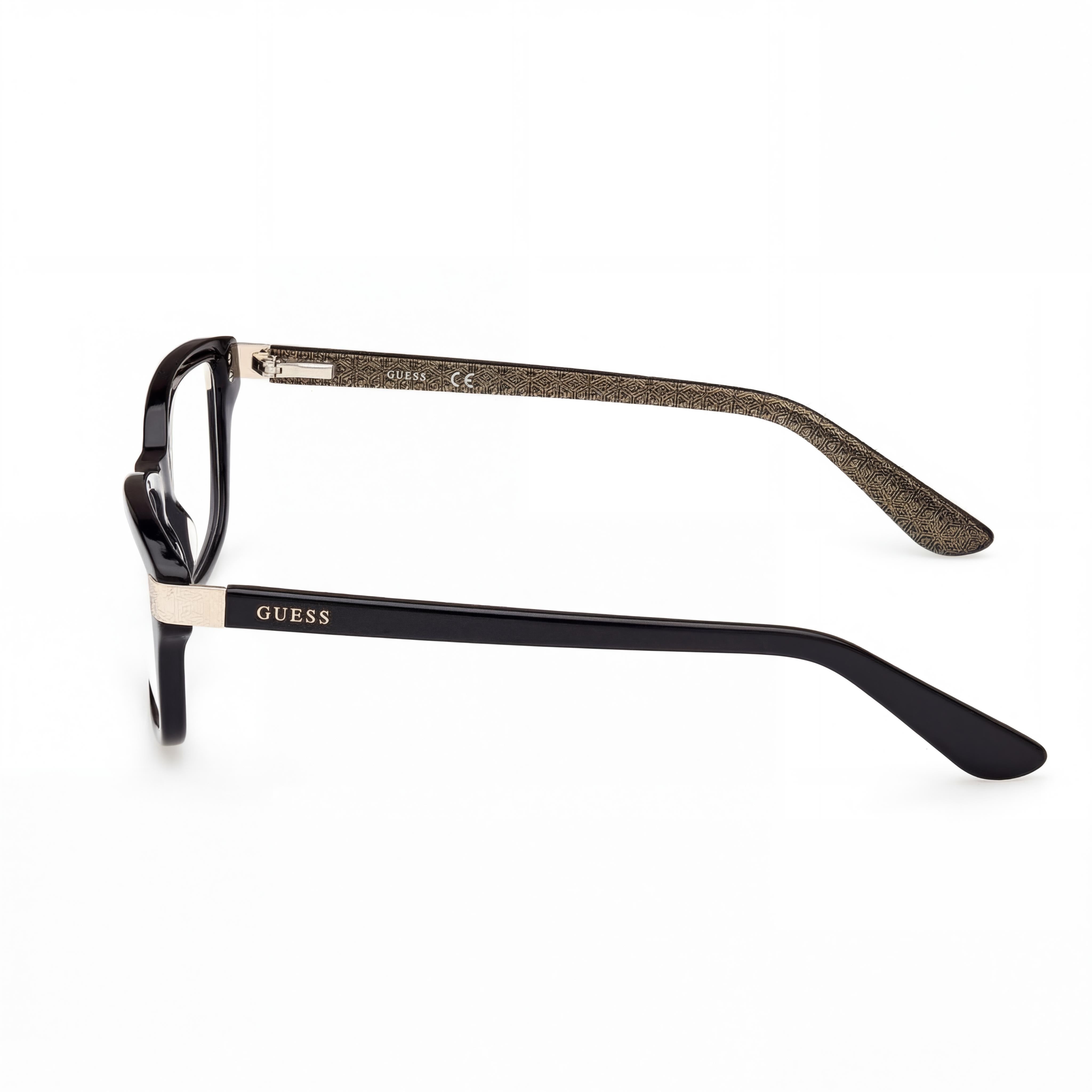 GUESS GU2956 Modern Women's Full-Rim Rectangular Shiny Black Polycarbonate Frame Demo Eyeglasses 54mm, Photo 2