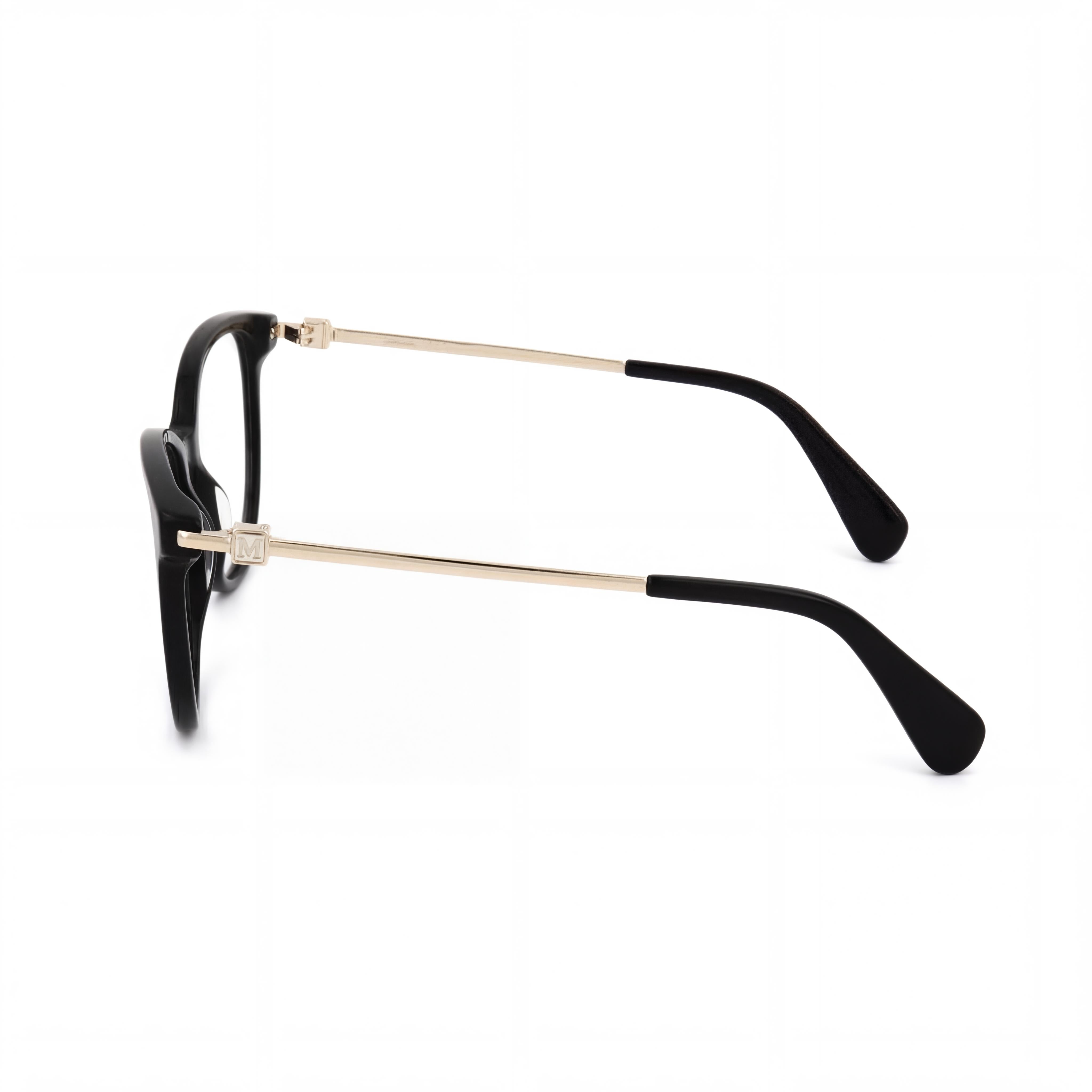 MaxMara MM5078 Women's Casual Style Shiny Black Plastic Frame Eyeglasses with Demo Lenses, Size 54, Photo 2