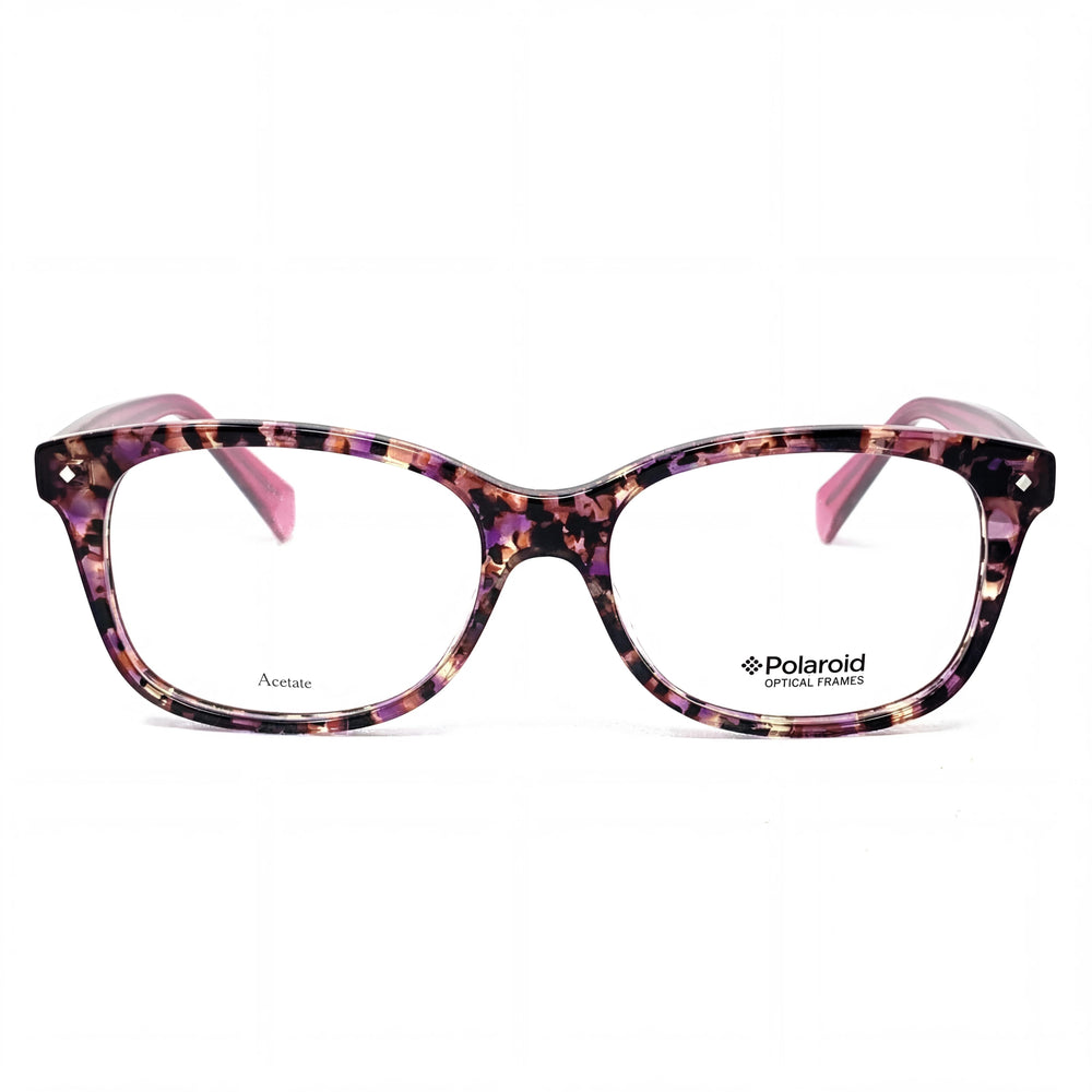 Gafas de sol Polaroid Pld D 321 para mujer, montura ovalada de plástico, color fucsia habana, lentes transparentes, 51 mm