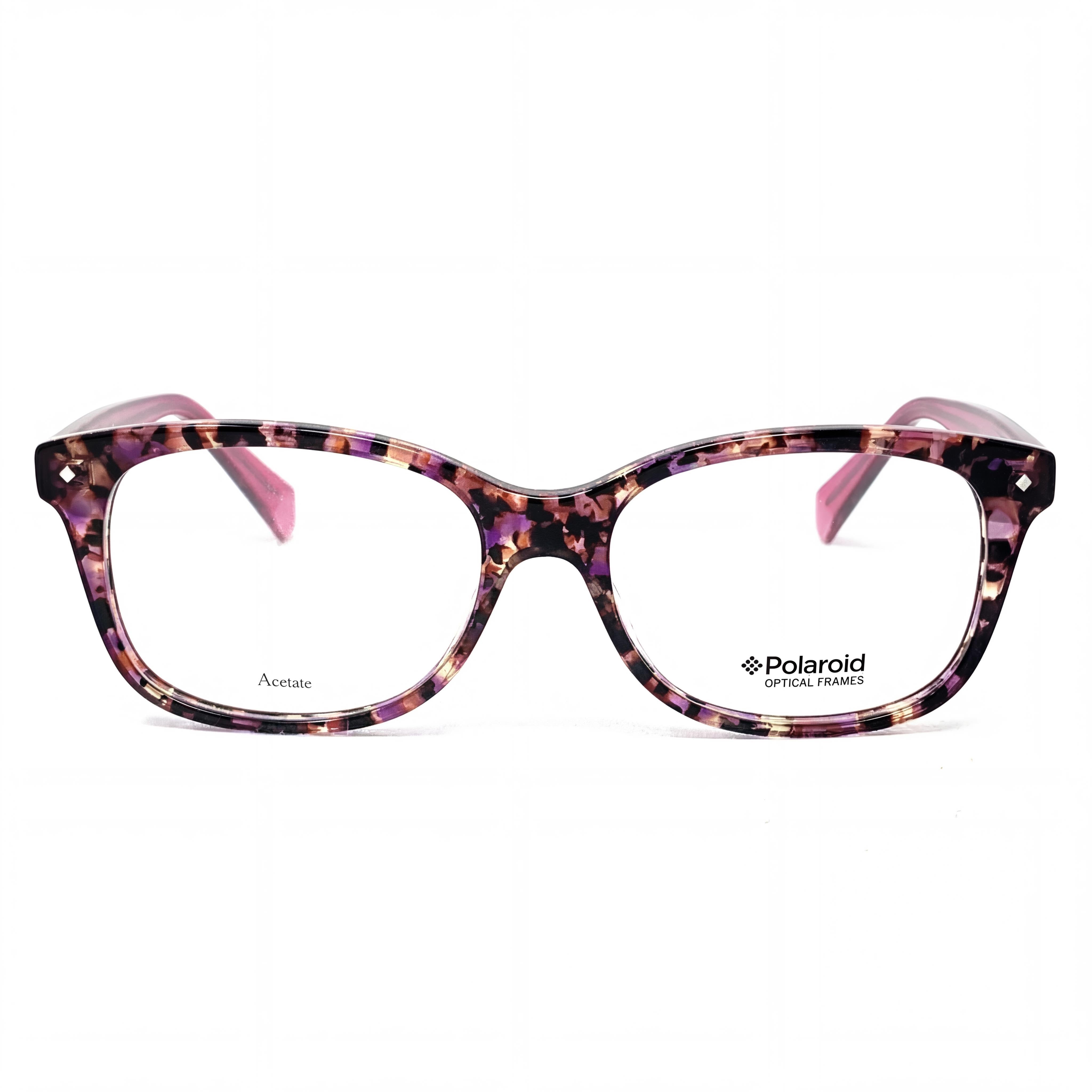 Gafas de sol Polaroid Pld D 321 para mujer, montura ovalada de plástico, color fucsia habana, lentes transparentes, 51 mm, Photo 2