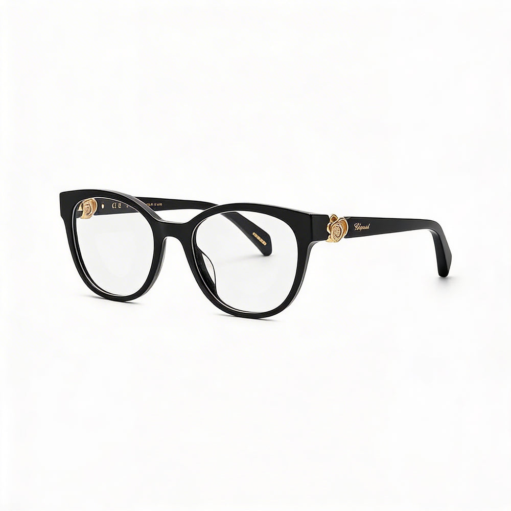 Chopard Vch356s Women's Shiny Black Acetate Eyeglass Frame 53mm