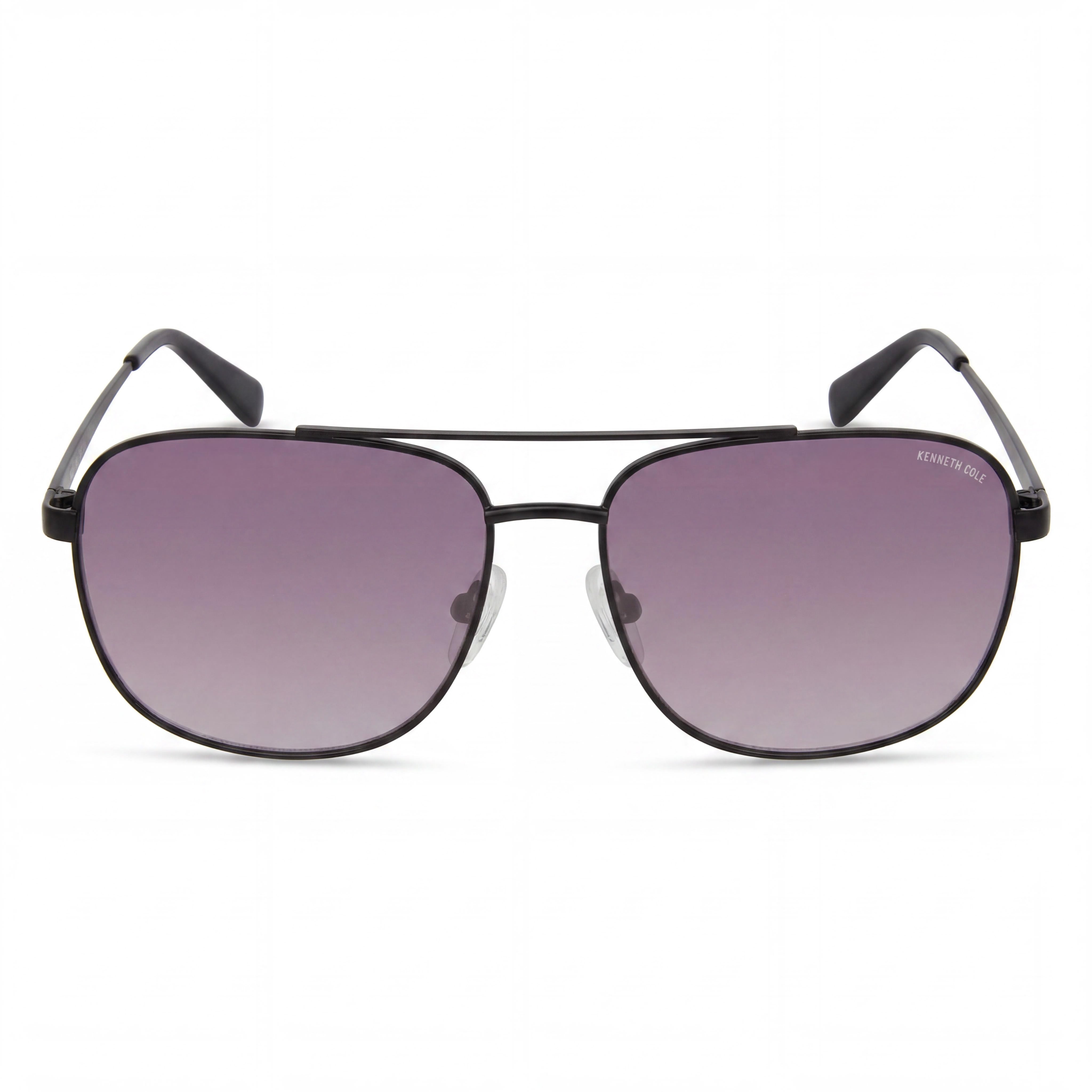 Kenneth Cole New York Kc5901b Women's Metal Non-Polarized Sunglasses, Shiny Black Frame, Gradient Smoke Lenses, 59mm, Photo 2