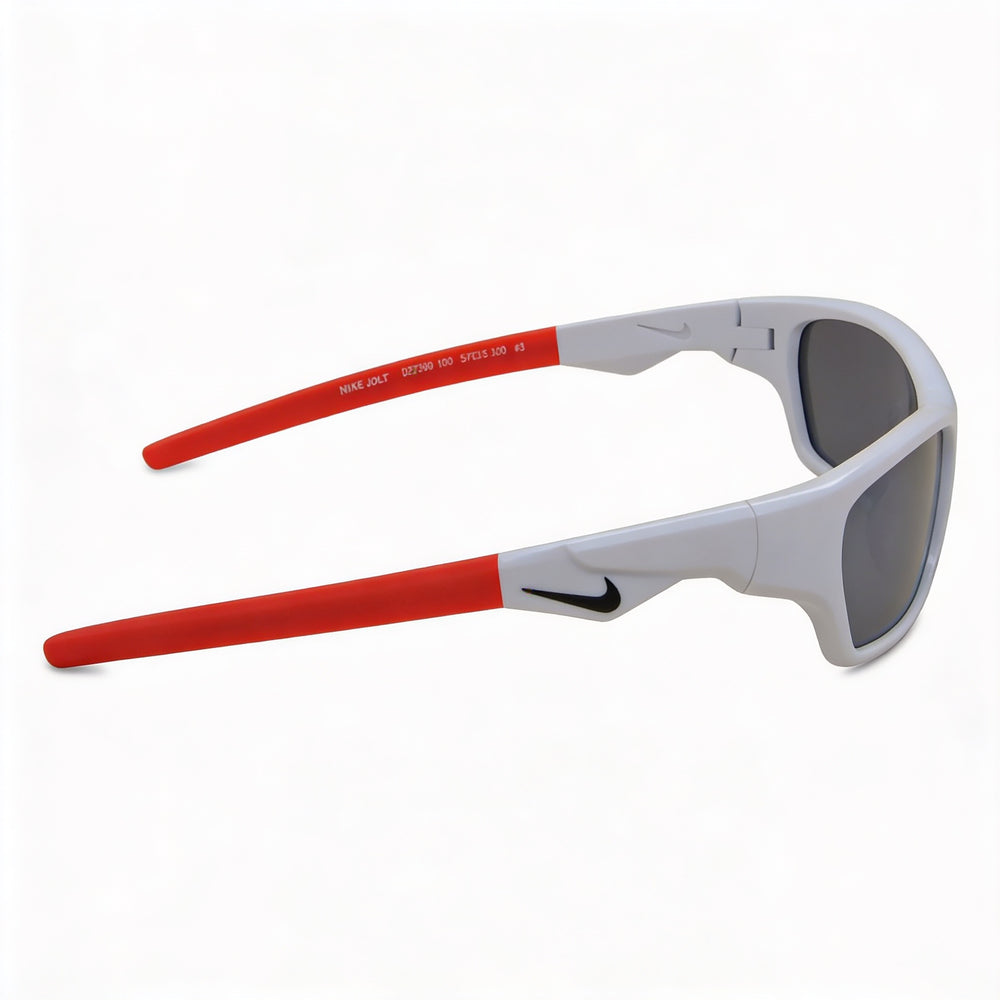 Nike Jolt Dz7378 Unisex Lightweight Alloy Steel UV Protected Sunglasses White Silver Flash 57mm