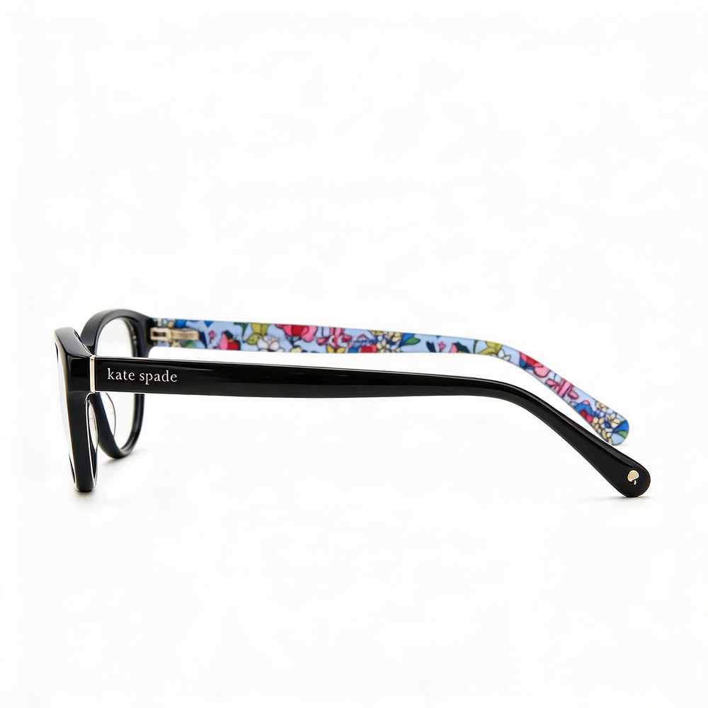 kate spade new york Casual Black Acetate Optical Eyeglasses Frame for Women, Size 51/16/140