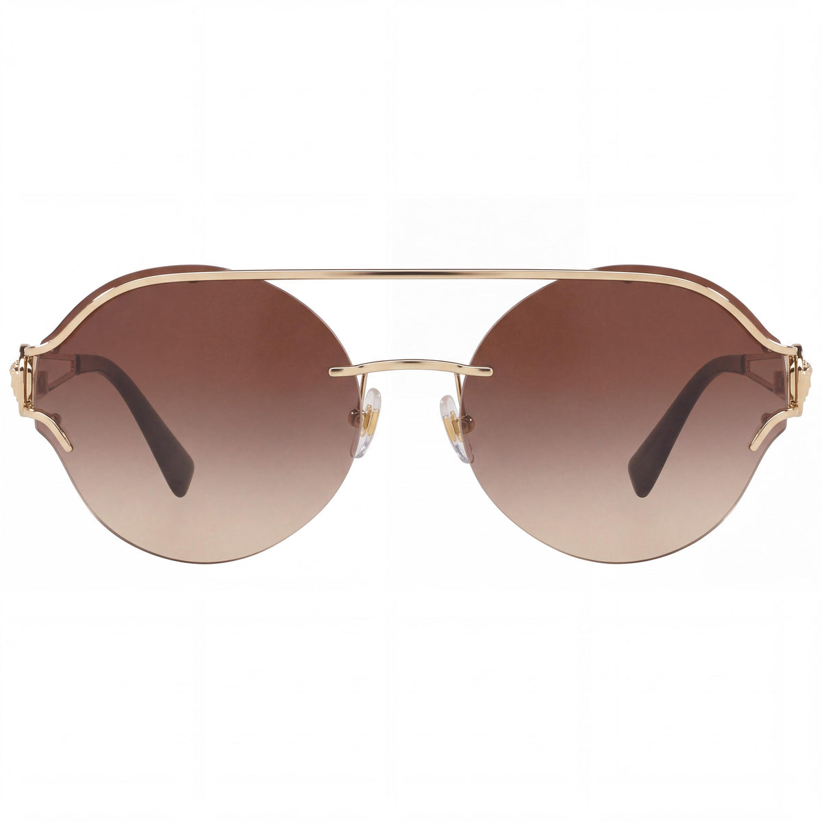 Gafas de sol Versace Ve 2184 para mujer, montura de plástico dorado pálido, protección UV degradado marrón, 61 mm, Photo 2