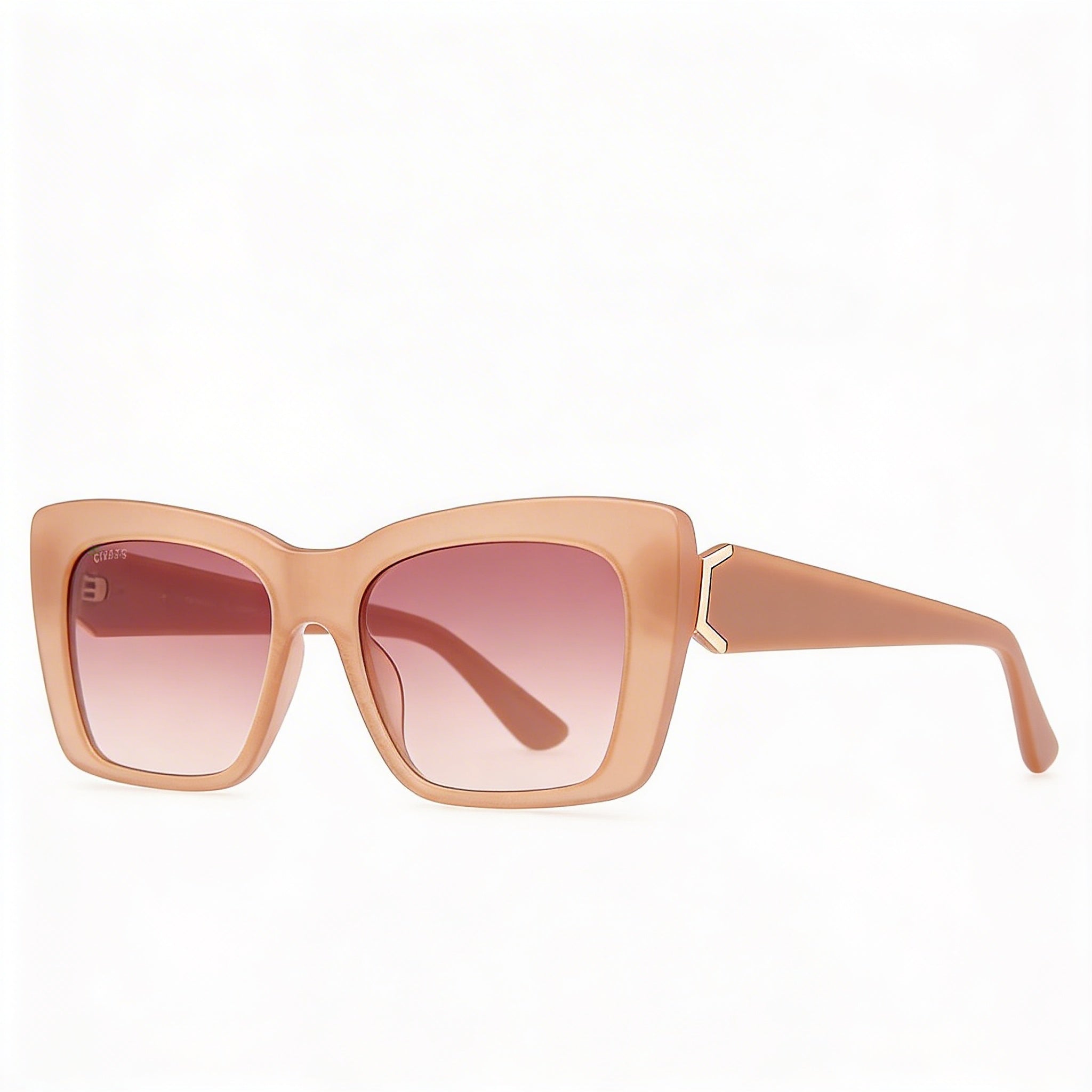 Gafas de sol Guess Cat Eye GU7890 con montura de plástico beige brillante y marrón degradado, 55 mm, 100 % protección UV, Photo 3