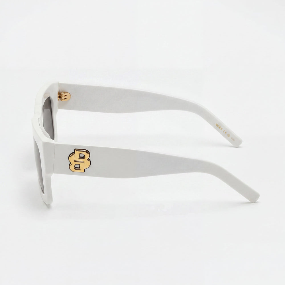 Gafas de sol Hugo Boss modernas para mujer, montura ecológica en blanco y negro, lentes blancas no polarizadas, protección UV 100%, 54 mm