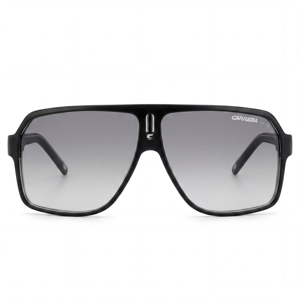 Carrera CARRERA 27 Unisex Negro Gris Cristal Negro Marco de Plástico Gris Espejo Lentes Plateadas 100% Protección UV 62mm