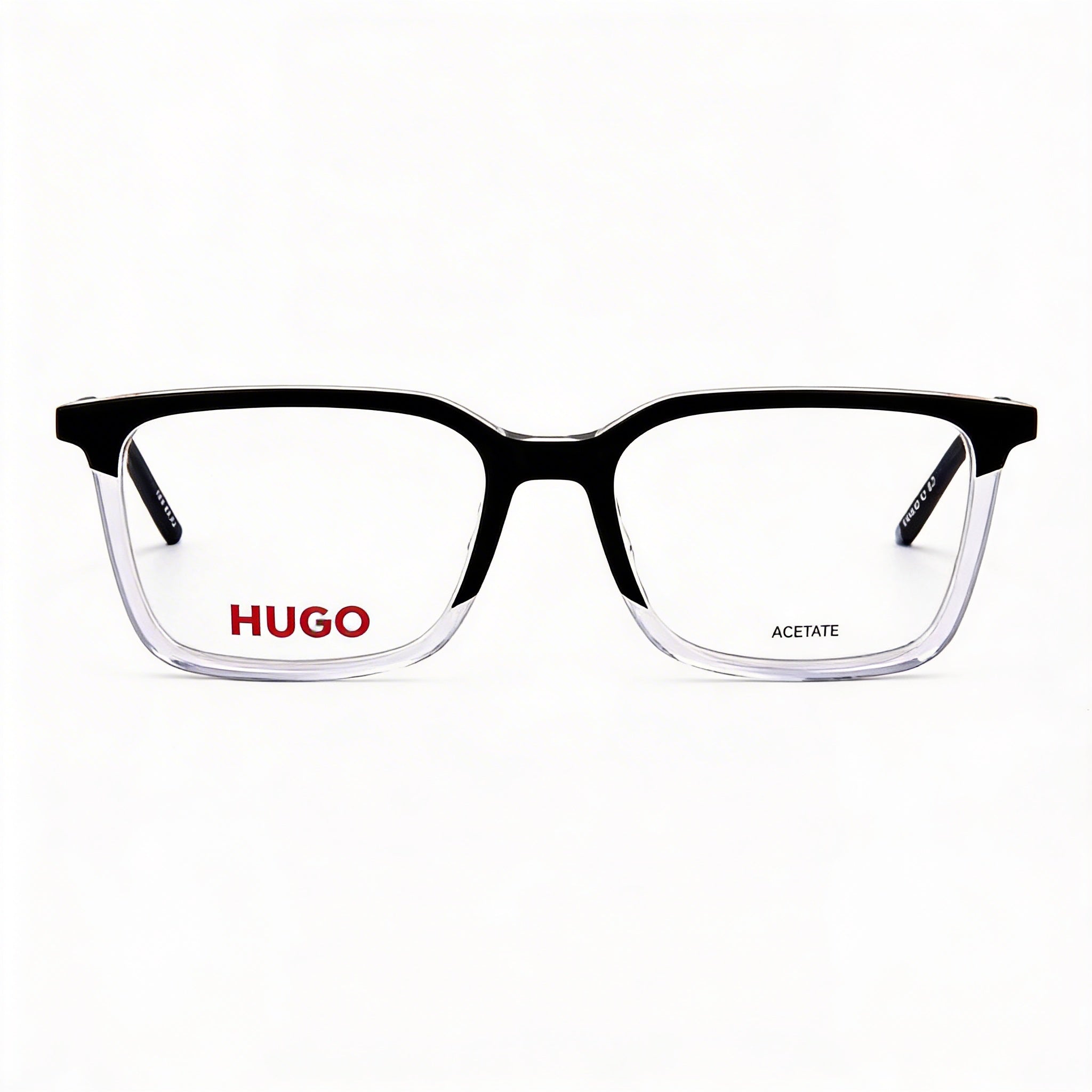 Hugo Boss Modern Unisex Black Crystal Acetate Frame Polycarbonate Eyewear 53mm, Photo 3