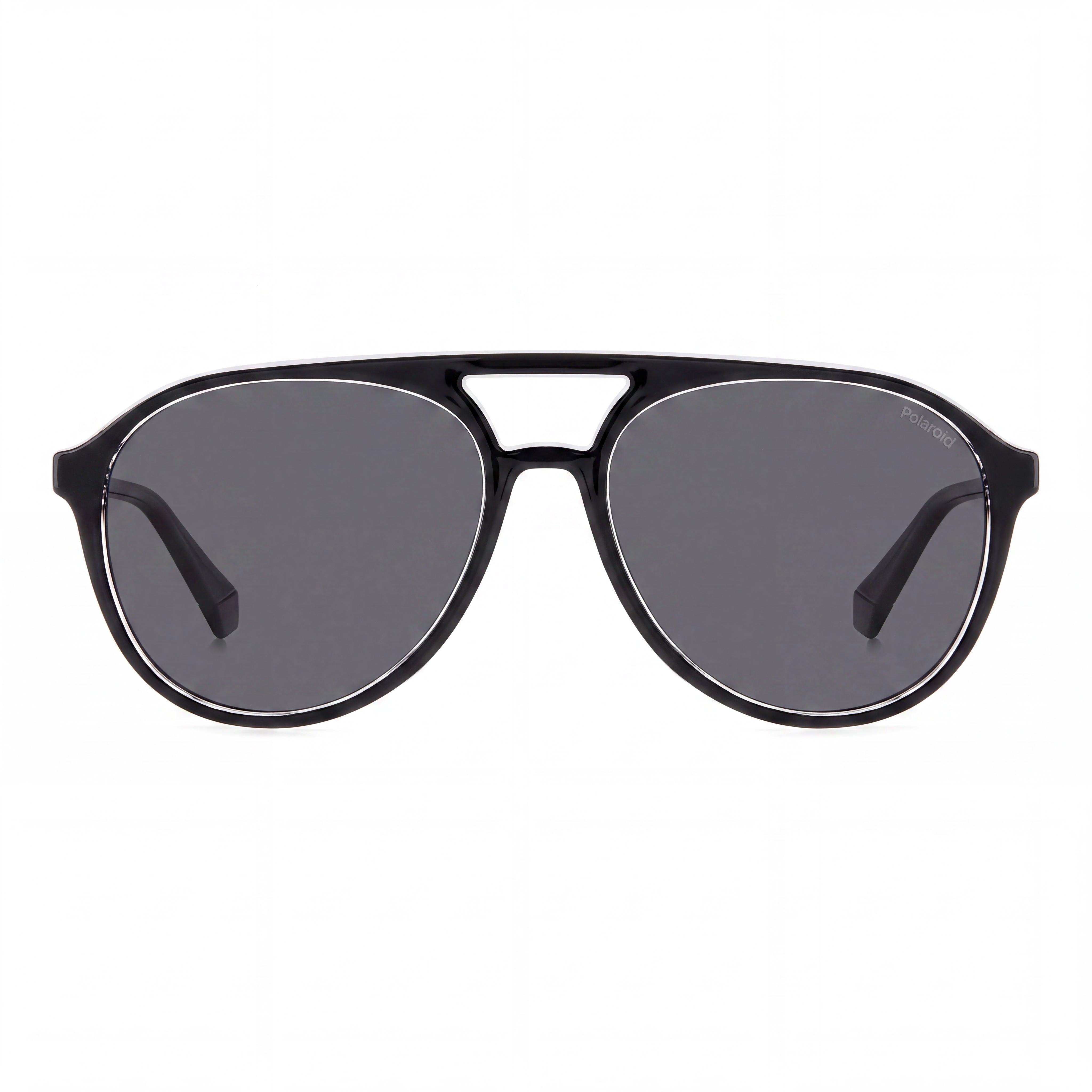 Gafas de sol Polaroid PLD 4162/S unisex, montura de policarbonato negra, lentes grises polarizadas con protección UV, 56 mm, Photo 2