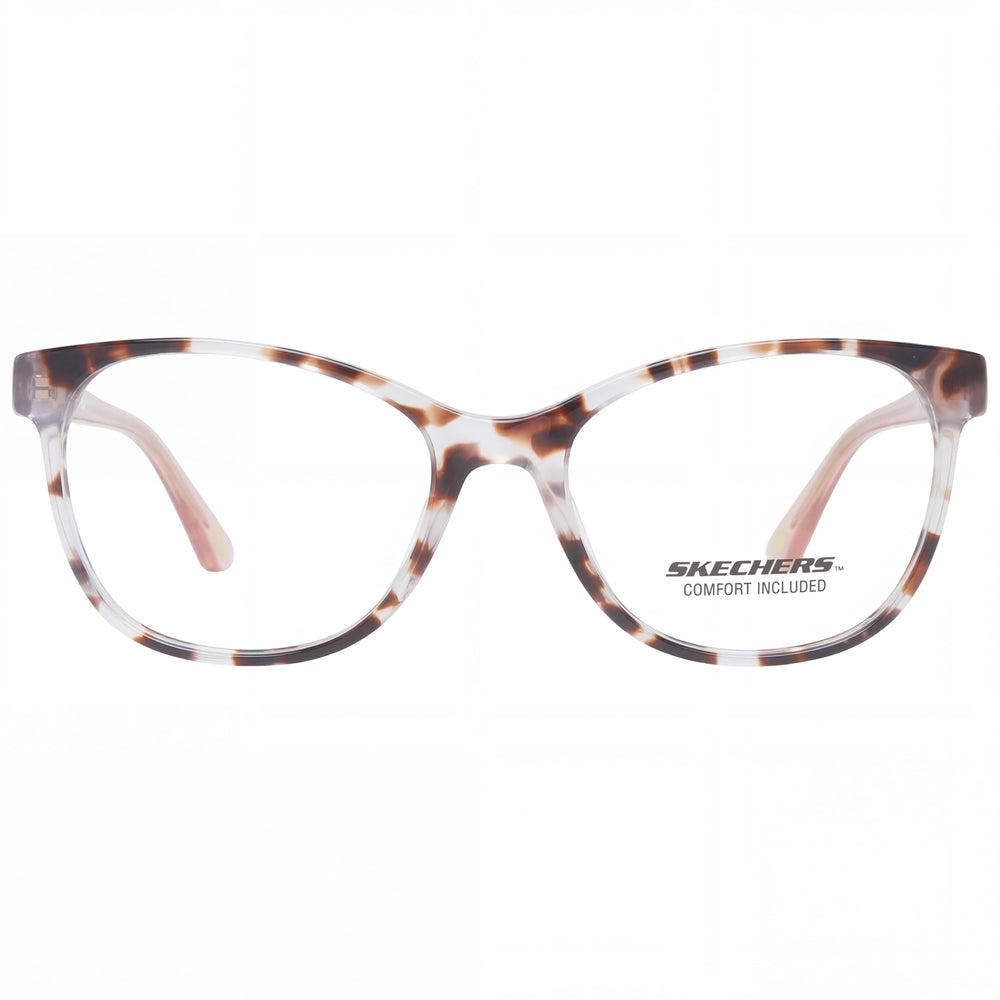 Gafas modernas Skechers para hombre con montura de plástico roja Habana y lentes de plástico transparentes, talla 52-16-140