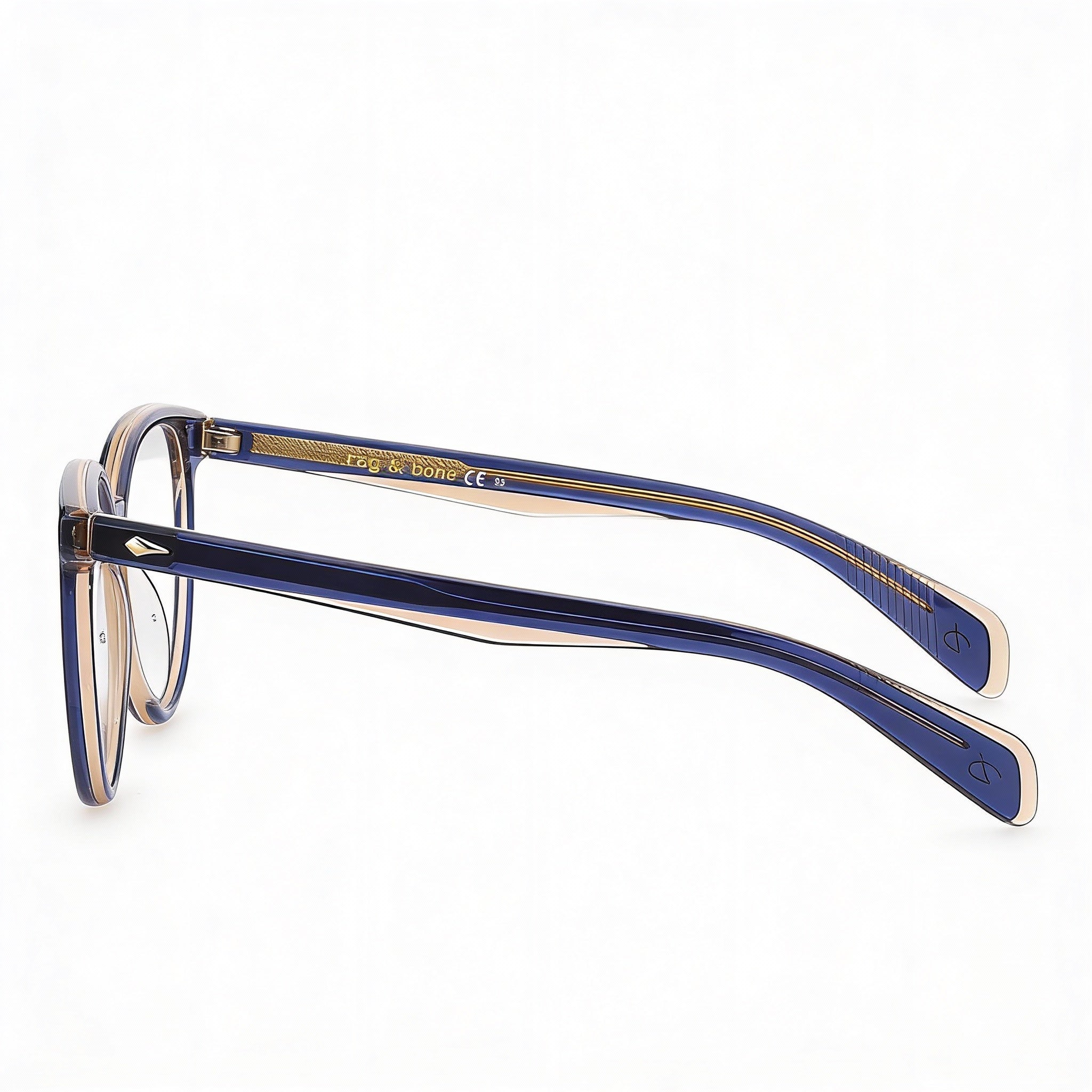 rag & bone Rnb3029 Women's Blackuesand Plastic Frame Eyewear with Clear Polycarbonate Lenses 50-140-17mm, Photo 3