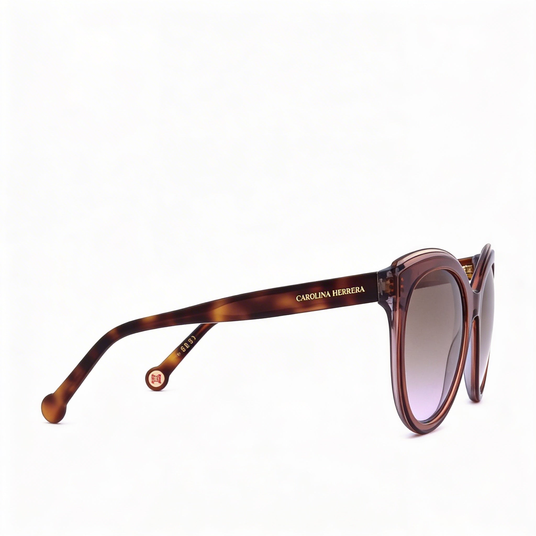 Gafas de sol ligeras de acetato con montura marrón grisácea para mujer Carolina Herrera Essential, aptas para lentes graduadas, 57 mm, Photo 3