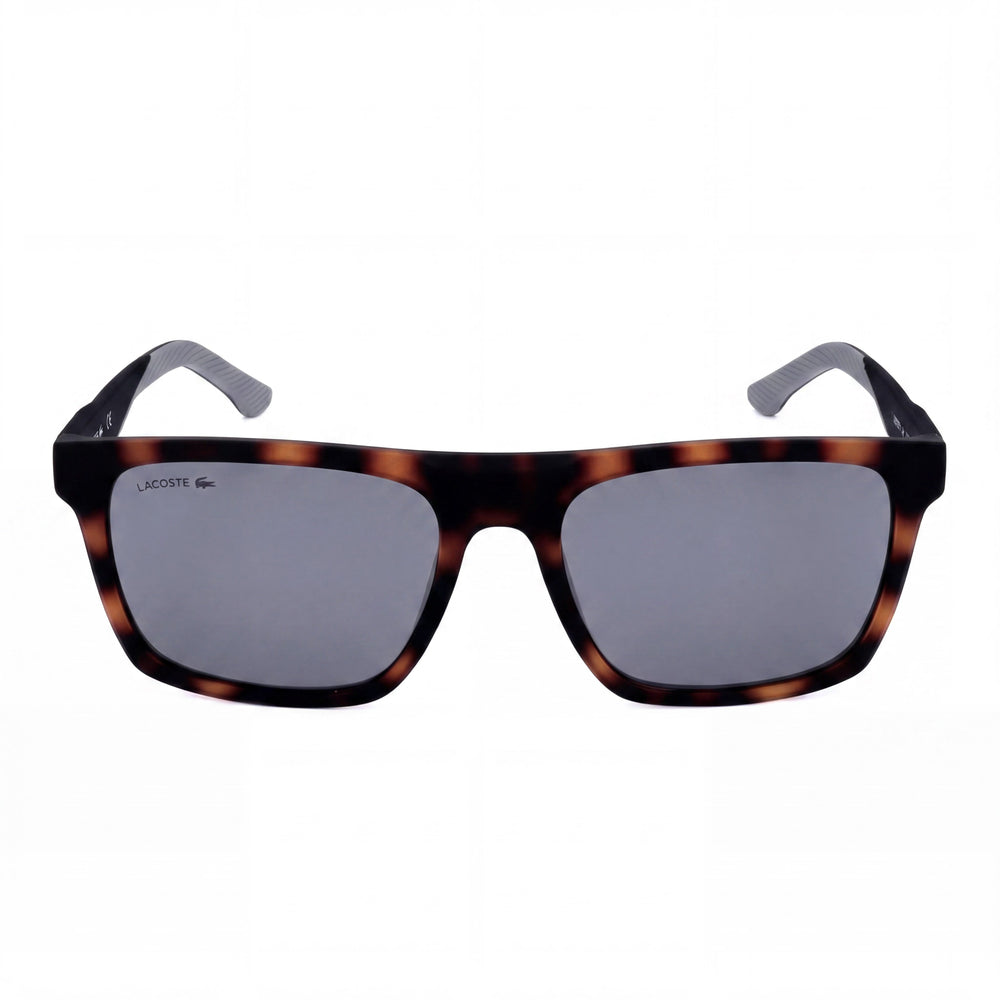 Gafas de sol Lacoste L957s para hombre, de plástico mate havana, espejo gris sólido, no polarizadas, protección UV 56mm