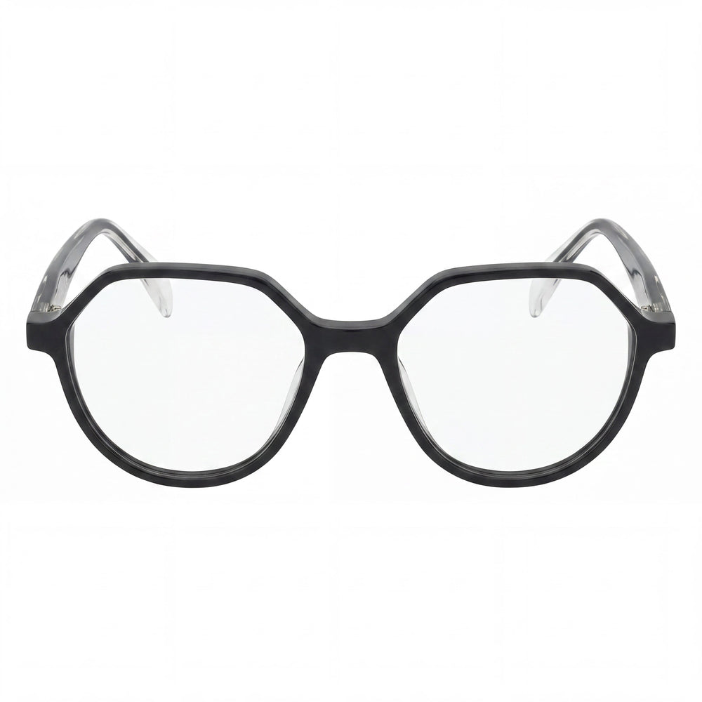 Gafas de vista TOUS Geometric para mujer, de acetato de celulosa negro brillante y lentes de policarbonato transparente, 49-17-135