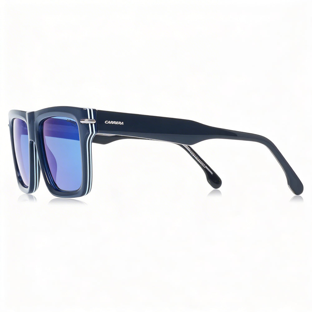 Carrera Modern Unisex Blue Striped Acetate Frame Polarized UV Protection Sunglasses 54mm Lens Width