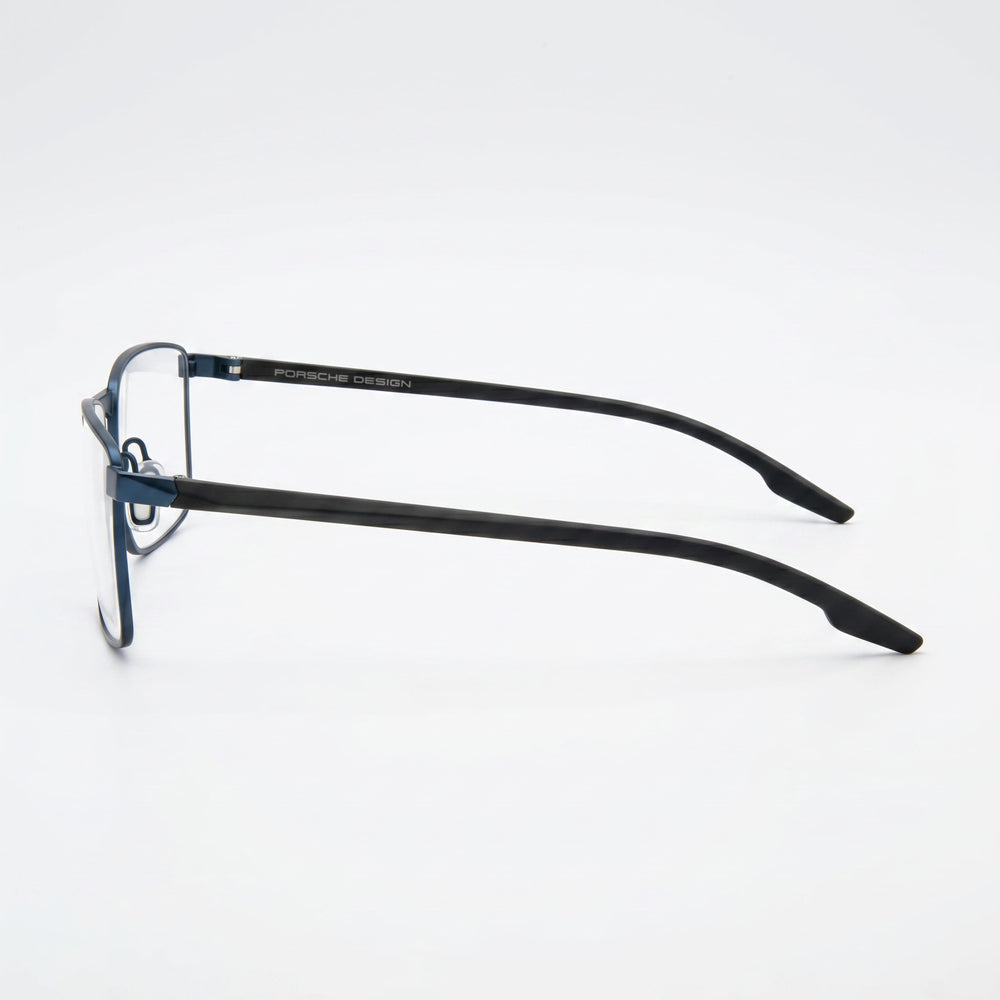 Gafas Porsche Design Modern para Hombre, de Acetato Azul, Montura Completa Rectangular, con Cristales Transparentes de Policarbonato 55-16-140mm