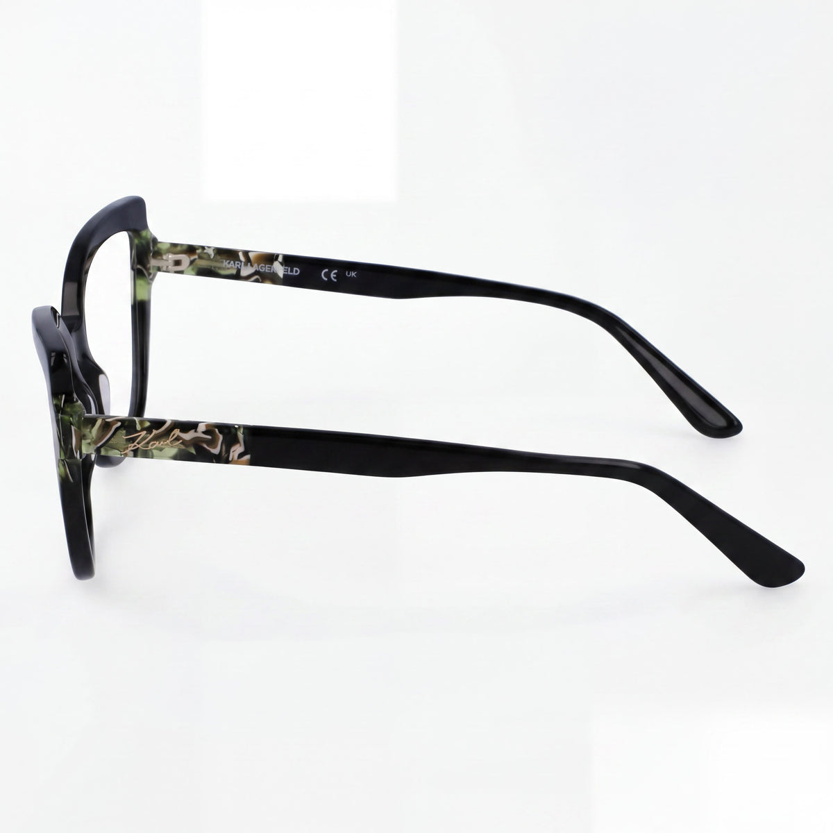 Gafas Oftálmicas Karl Lagerfeld Casual para Mujer, Montura de Acetato, Mármol Negro con Cristales Transparentes de 54mm, Photo 3