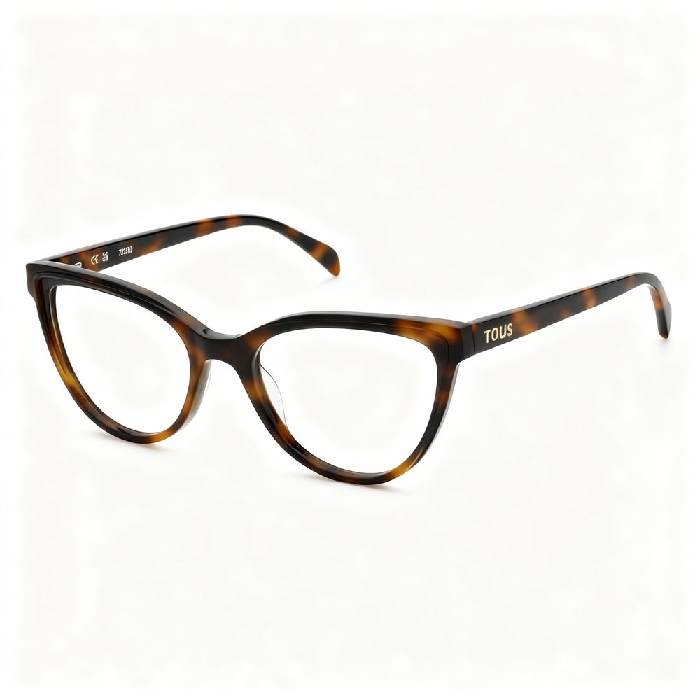 TOUS Women's Casual Acetate Frame Prescription Eyeglasses in Shiny Full Cream, 53mm Lens
