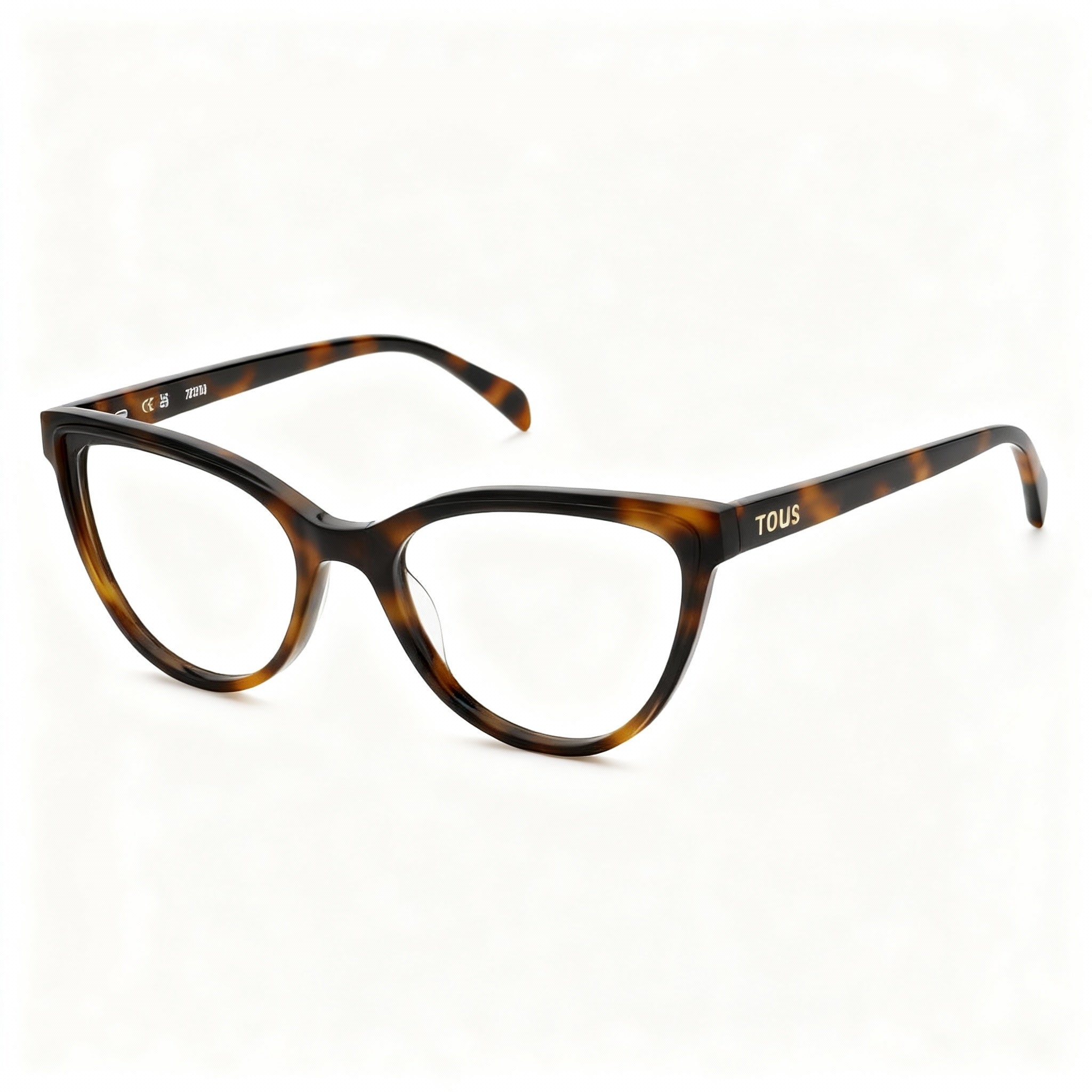 TOUS Women's Casual Acetate Frame Prescription Eyeglasses in Shiny Full Cream, 53mm Lens