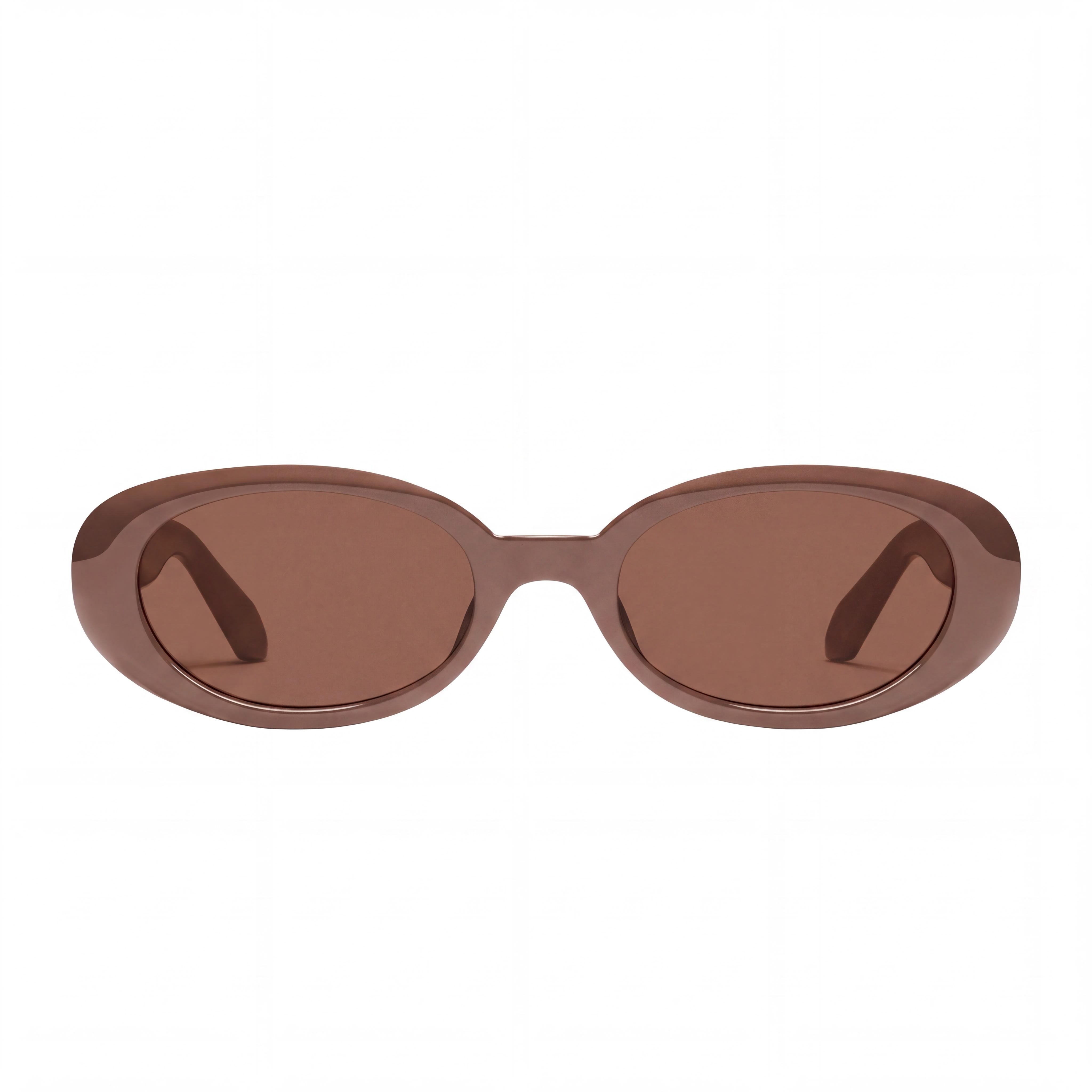 QUAY AUSTRALIA FELT CUTE Women's Round Doe Brown Injection Frame, Brown Lenses, UV Protection, Non-Polarized, 52mm, Photo 2