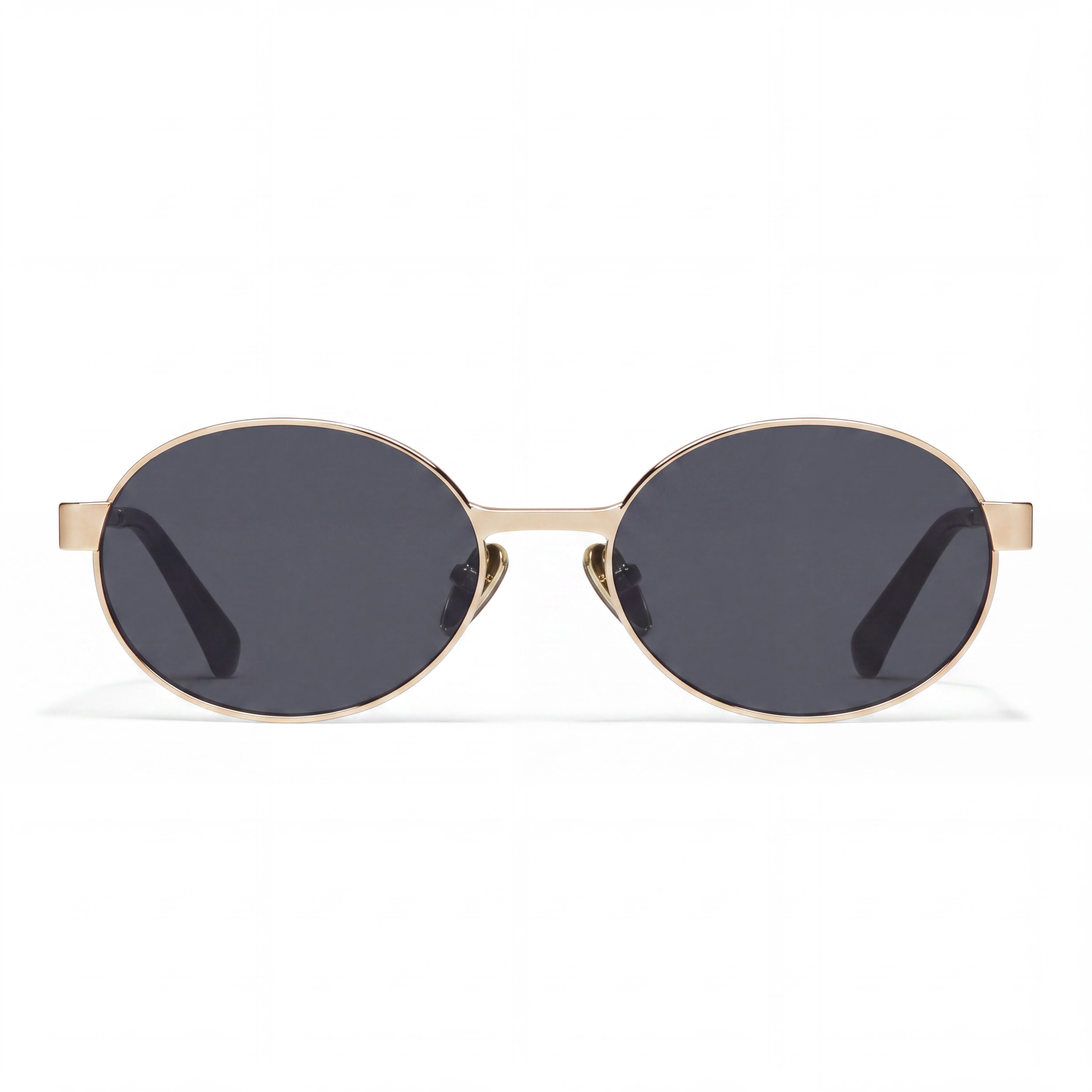 QUAY AUSTRALIA Gafas de sol de perfil alto para mujer, montura metálica dorada, lentes de policarbonato, sin polarizar, protección UV, 141mm, Photo 2