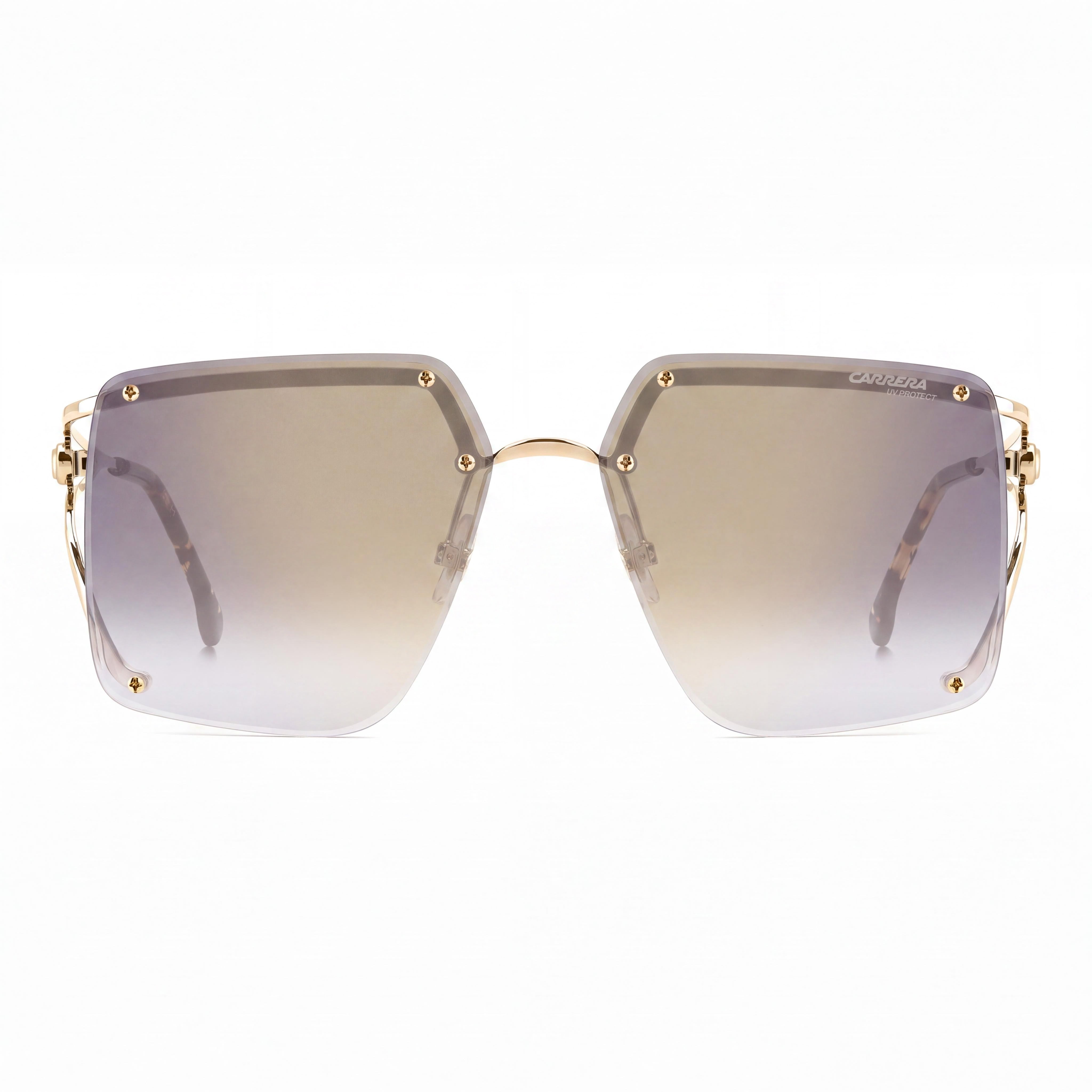 Carrera 3041/S Women's Stainless Steel Grey Gold Frame, Grey Shaded Gold Mirror Non-Polarized UV Protected Sunglasses 60mm, Photo 2