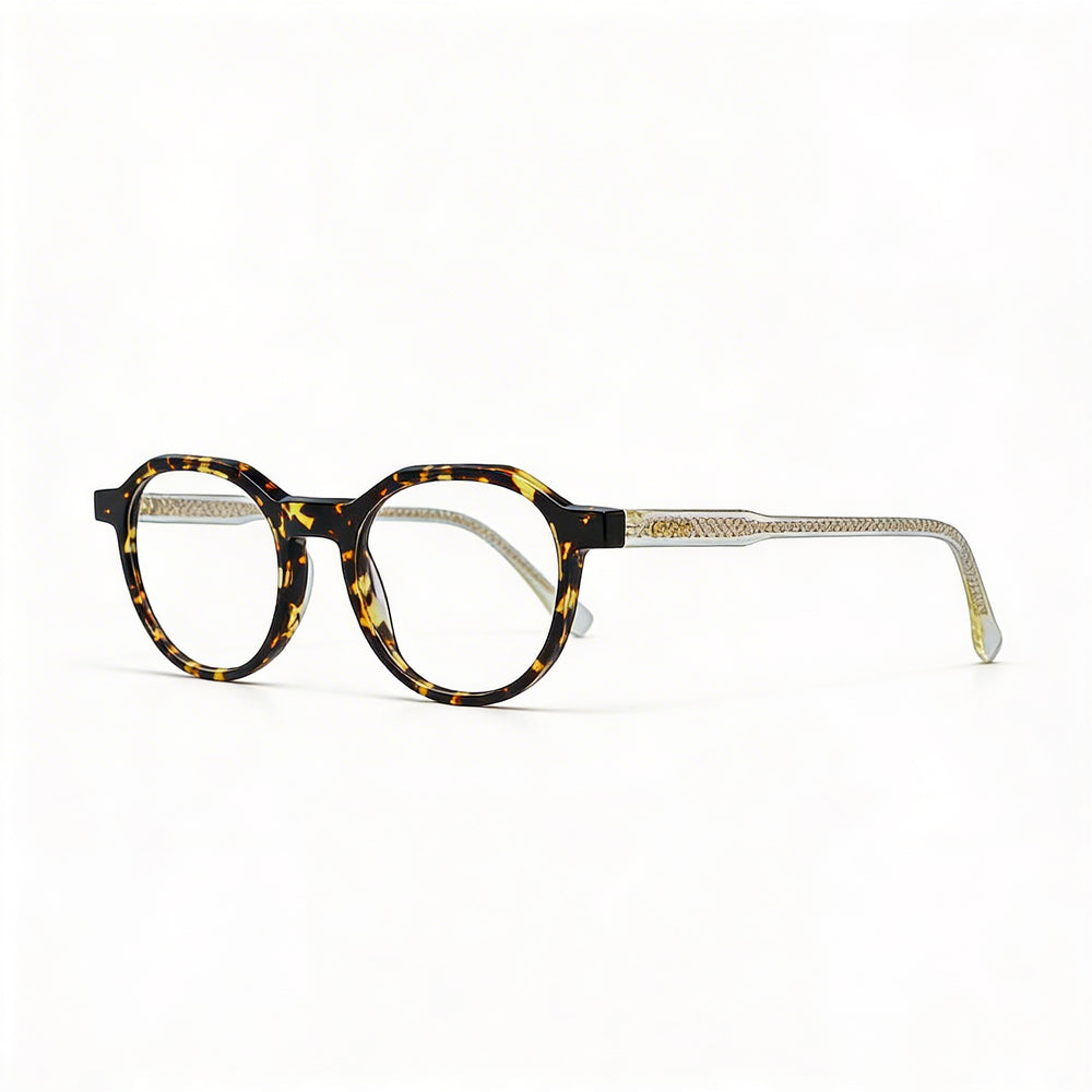 Gafas ópticas modernas unisex Lacoste, con montura de plástico inyectado Havana y lente de 49 mm de ancho