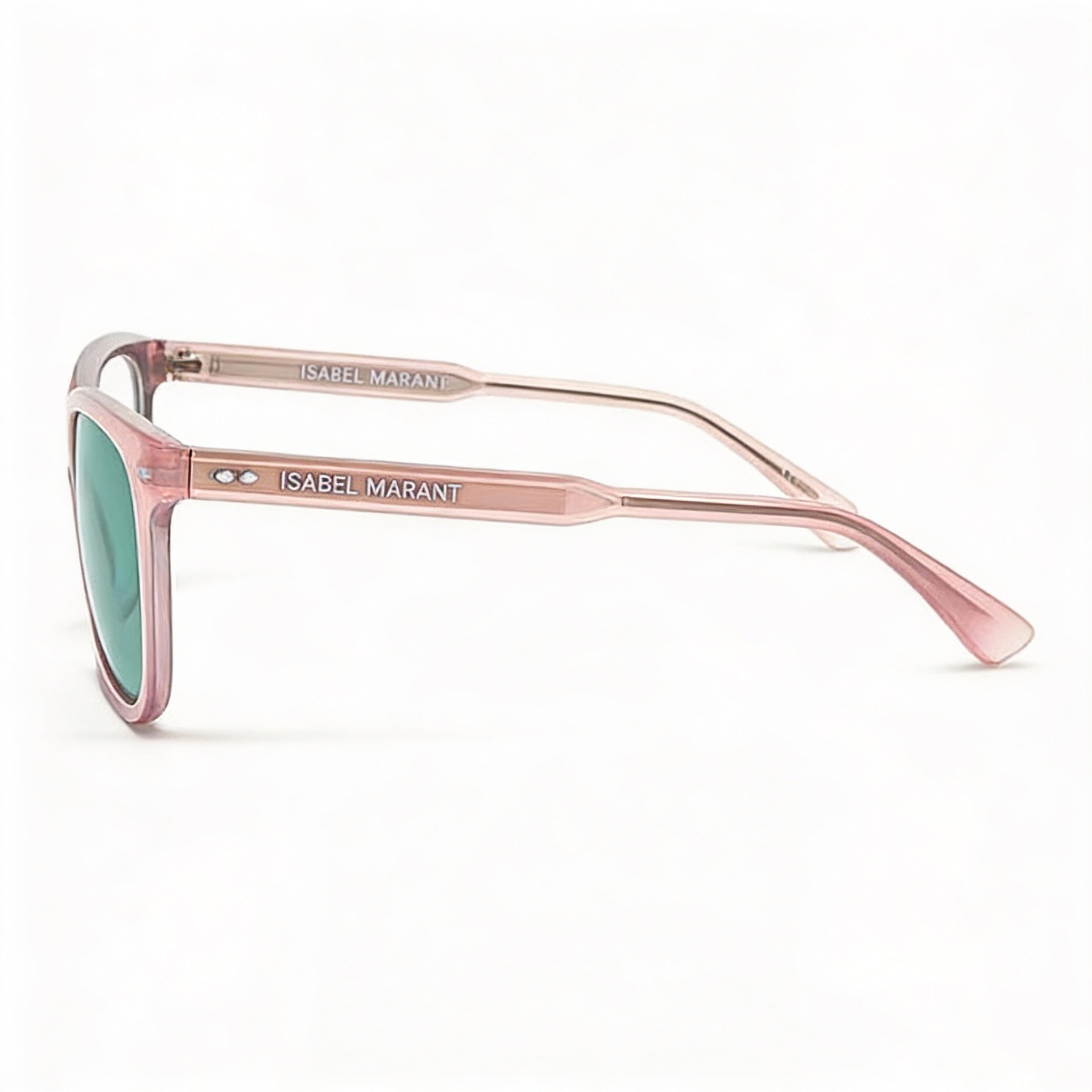 Isabel Marant Im0009s Women's Transparent Pink Plastic Frame Green Lens Sunglasses 61mm, Photo 3