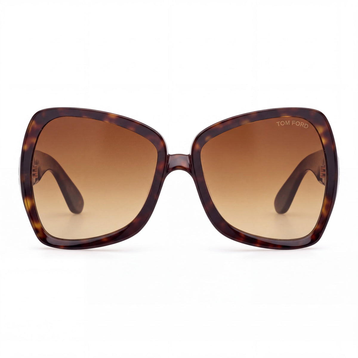 Gafas de sol Tom Ford Clásico para mujer, montura de plástico marrón habana oscuro degradado, lentes negras de 60 mm, Photo 2