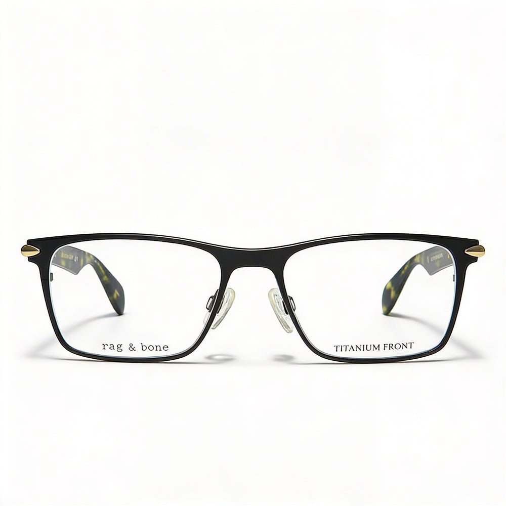 Gafas para hombre Rag & Bone Rnb 7009 de montura metálica en negro mate Habana con lentes de policarbonato 53-17-145