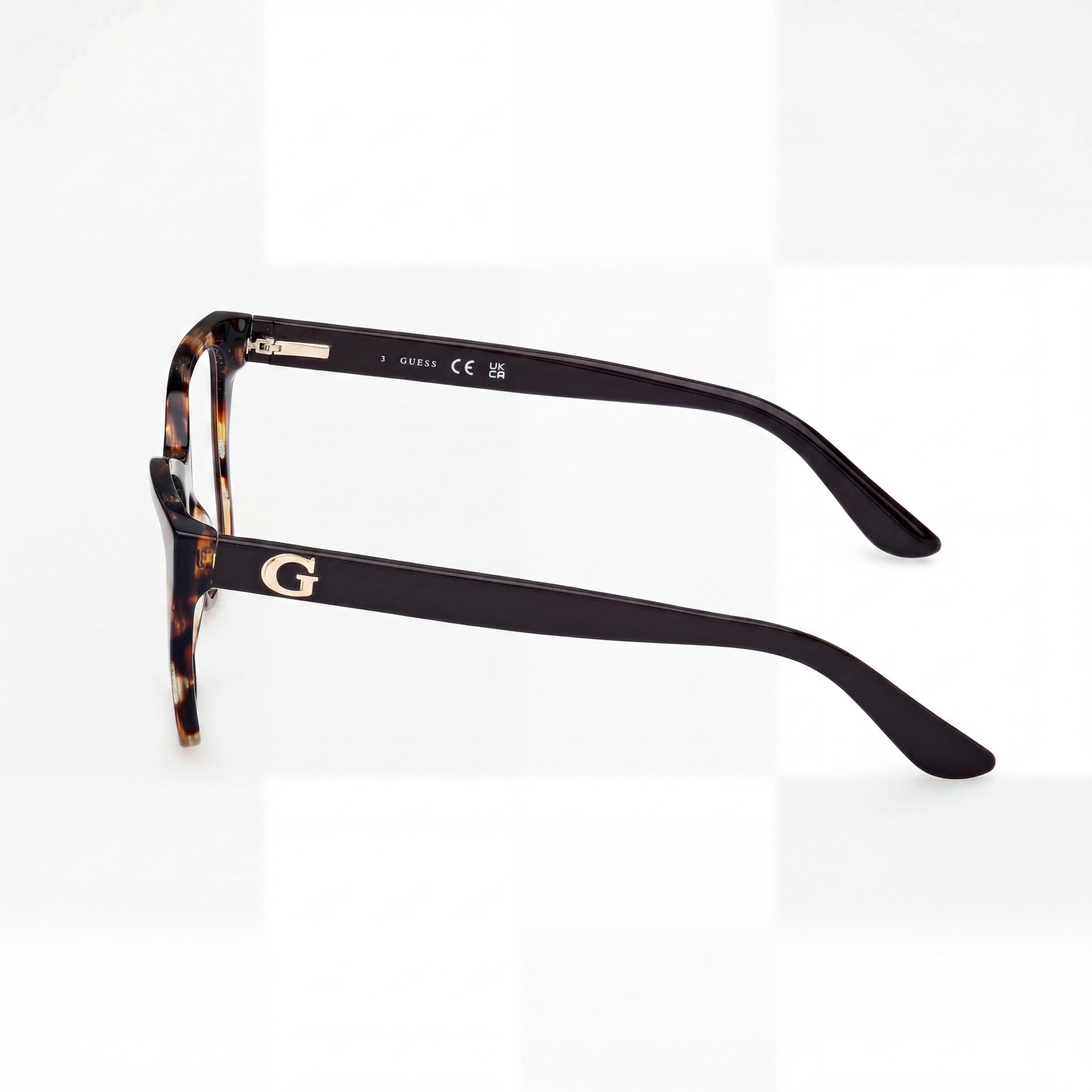 GUESS Gu50235 Women's Dark Havana Plastic Frame Non- Prescription Optical Eyeglasses 52-15-140mm, Photo 3