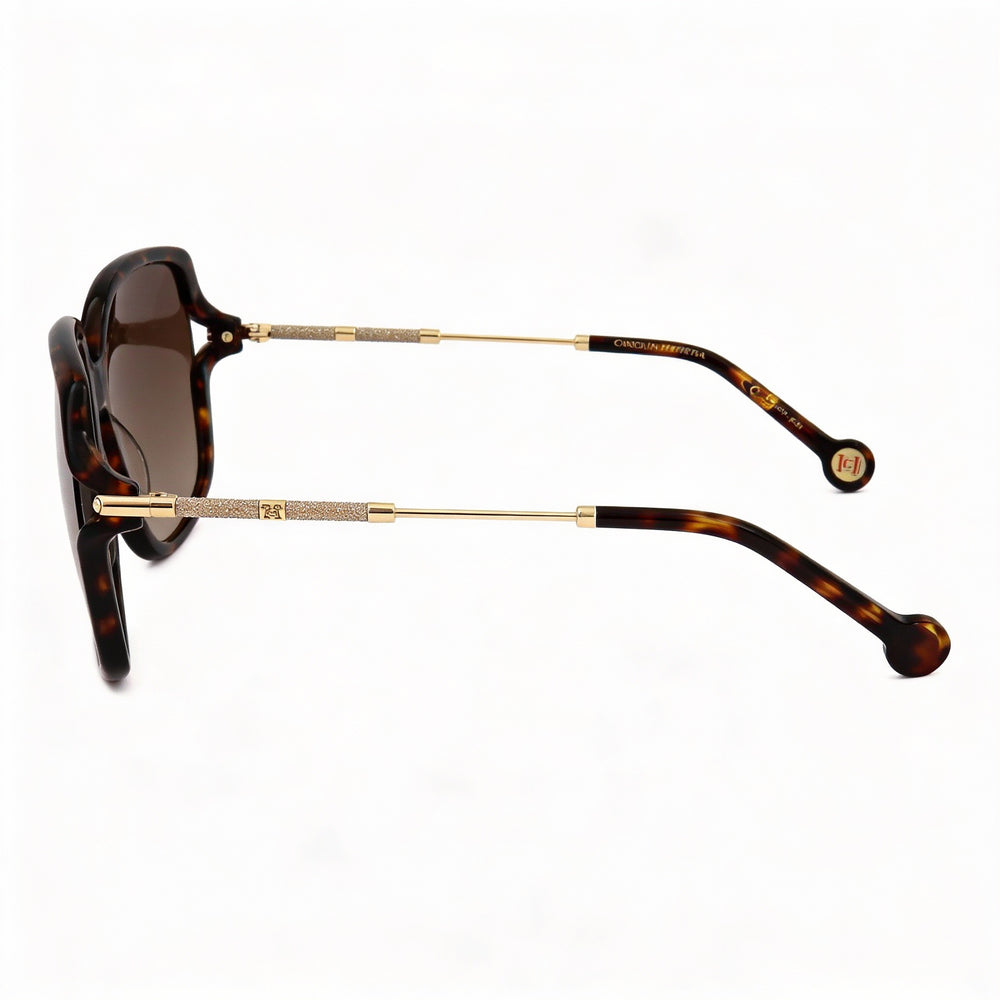 Gafas de sol Carolina Herrera HER0132/G/S Butterfly Havana de policarbonato con degradado marrón, 58 mm