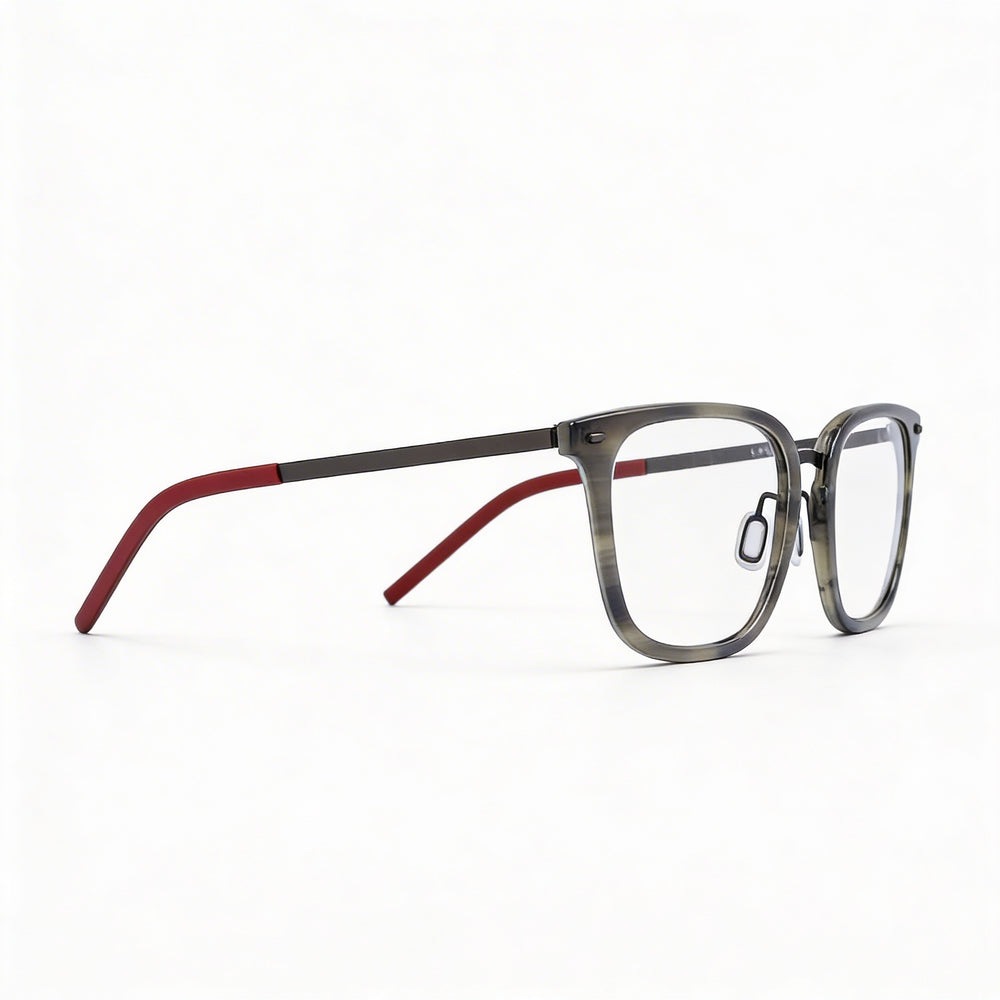 Gafas de sol unisex Flexon B2020 con lentes y montura metálica, color cuerno gris, tamaño de lente de 55 mm